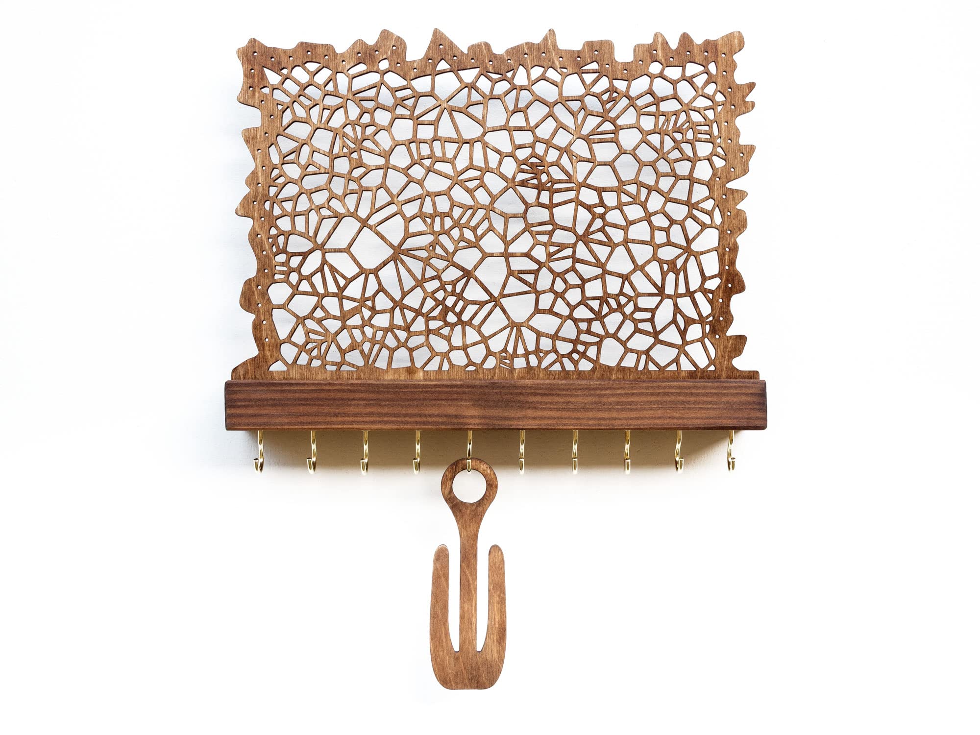 Schmuckaufbewahrung aus Holz für Ohrringe Ringe Ketten Armbänder und Ohrstecker - Handgemacht in Deutschland - Schmuckdisplay zum Anhängen - einfache Wandmontage
