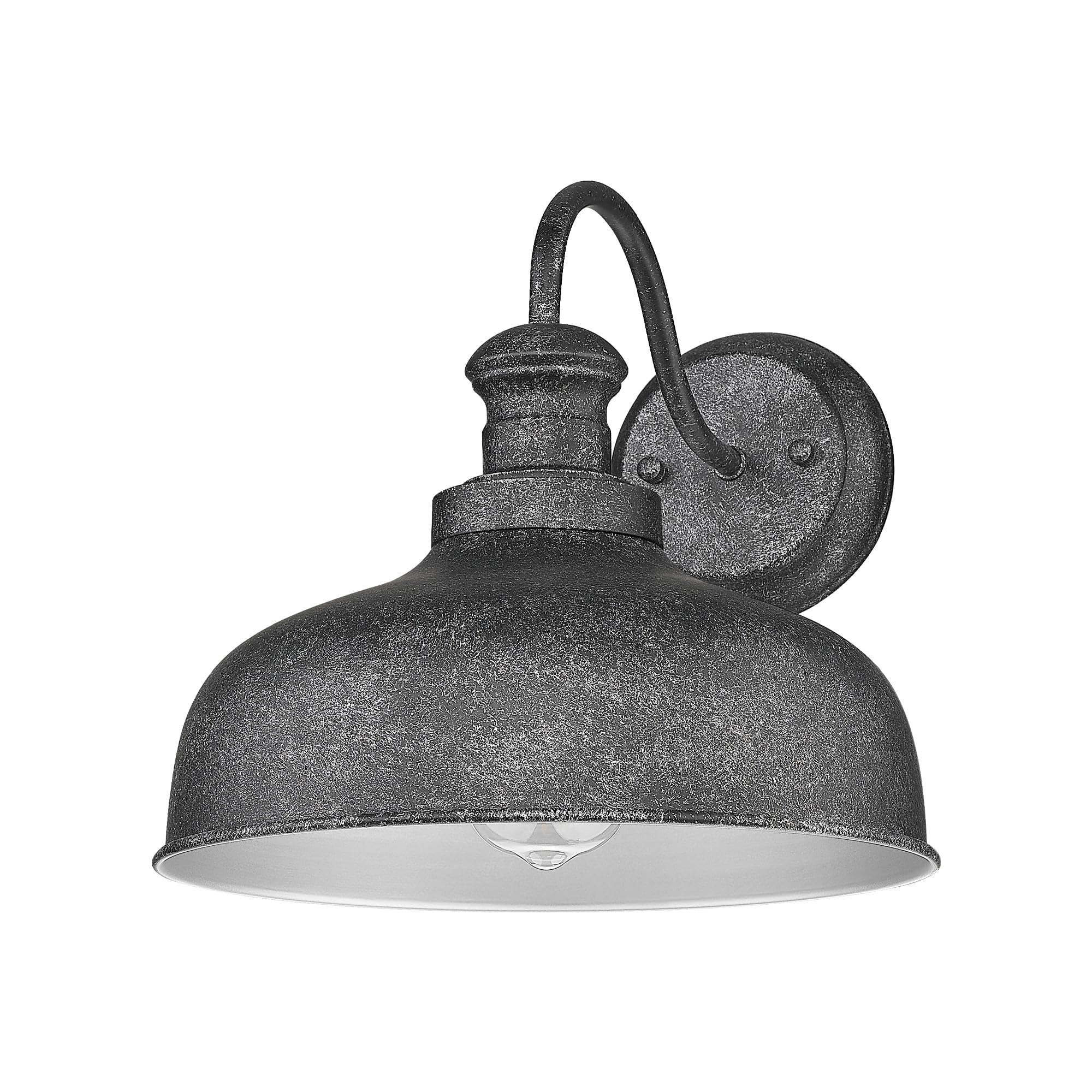 Odeums Outdoor Barn Light Fixture, 11.5 Inch Farmhouse Exterior Vintage Wall Mount Lighting, Anti-Rust Weather Resistant Industrial Outside Wall Sconces for House Porch Patio (Antique Silver,1Pack)