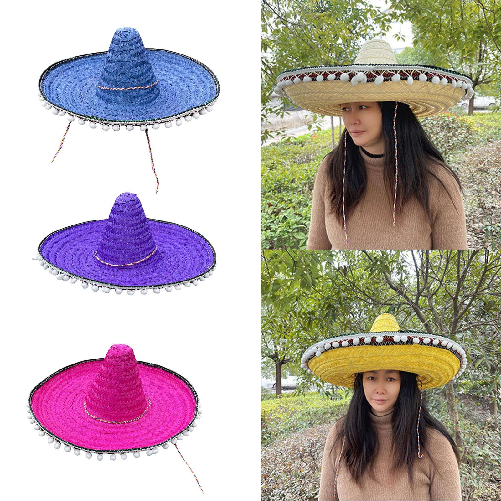 Amazon.co.jp: RONGZI メキシカンソンブレロハット 麦わらソンブレロ