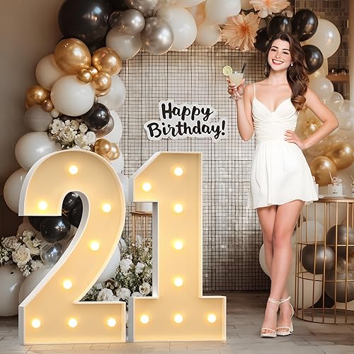 Miniatura 194 de Mixifox Letras V de marquesina de 3 pies, letras grandes iluminadas de 3 pies de alto con luces, letra de bebé grande para baby shower, boda