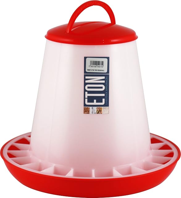 Shorefields Eton Plastic Red & White Poultry Feeder 1kg, 3kg, 6kg, 10kg (6kg)