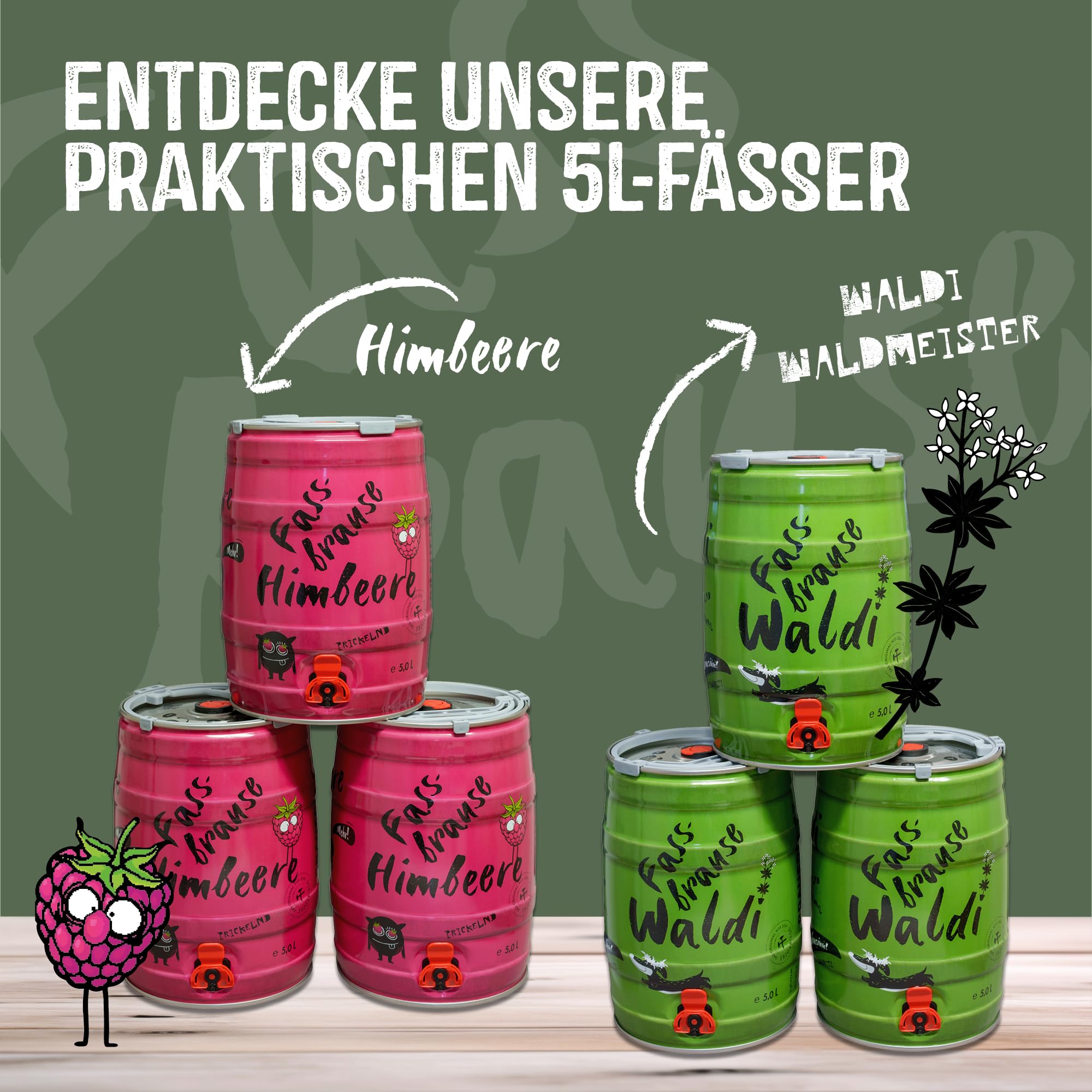 Brauerei Zwönitz Fassbrause Himbeere 18er Pack / 0,33 Liter Flaschen Himbeer Brause/Erfrischende Brause Limo aus Sachsen