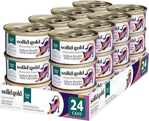 Solid Gold Alimento húmedo para gatos adultos y adultos mayores, hecho con pollo real, alimento húmedo para gatos con alto contenido de proteínas