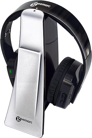 Geemarc CL7400 HIGHLY AMPLIFIED Wireless Digital Headset and TV Listener for TV,PC, MP3, iPods, Audio/Hi-Fi Systems- Silver Colour- UK Version
