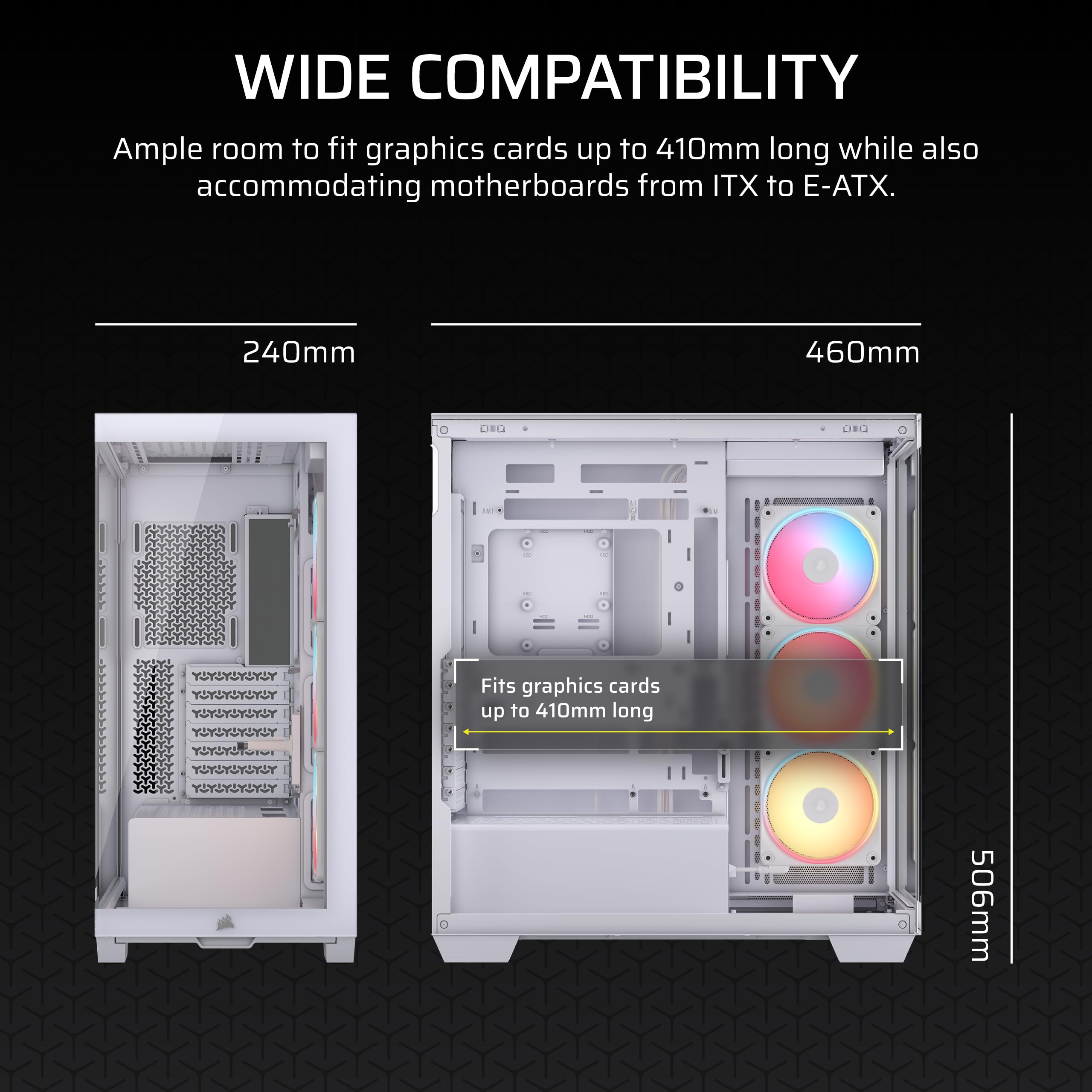 Amazon.com: CORSAIR 3500X LX RGB Link Panoramic Mid-Tower PC Case