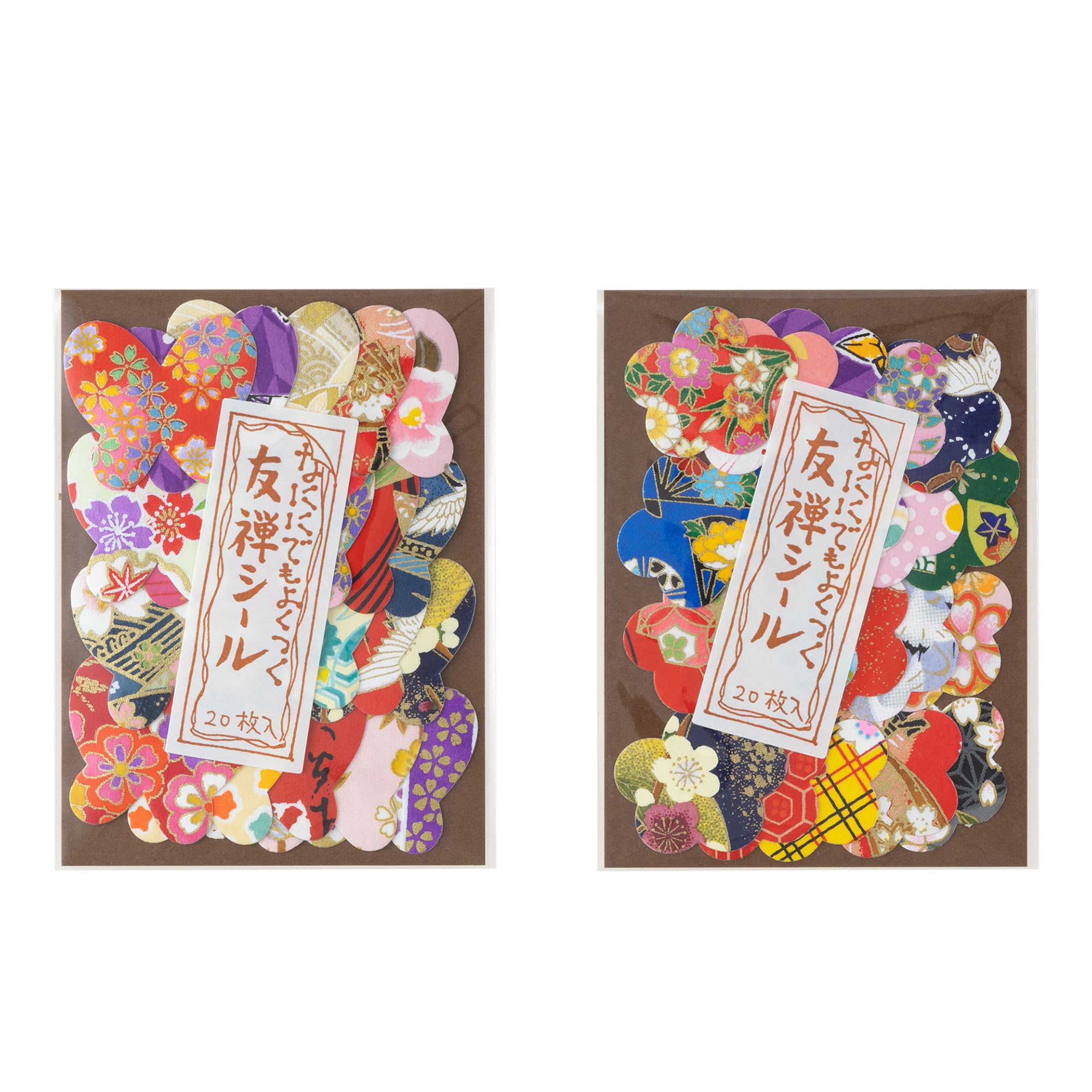 Amazon | 和紙かわ澄 特撰 手染め 京友禅 千代紙 シール (梅 蝶 合計40