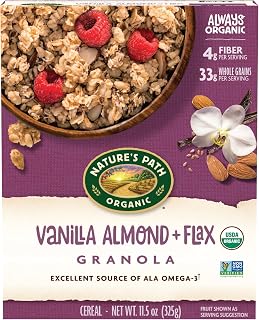Nature's Path Organic Vanilla Almond + Flax Granola, 11.5 oz (Pack of 1), Non-GMO
