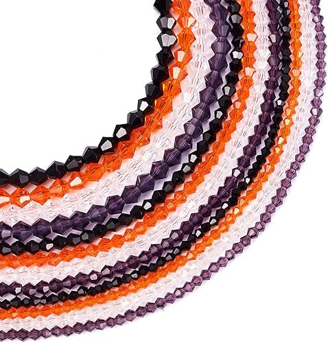 Craftdady 1032 cuentas de cristal de Halloween de 0.236 pulgadas (340.236 in), cuentas de bicona de cristal facetadas, cuentas de otoño a granel