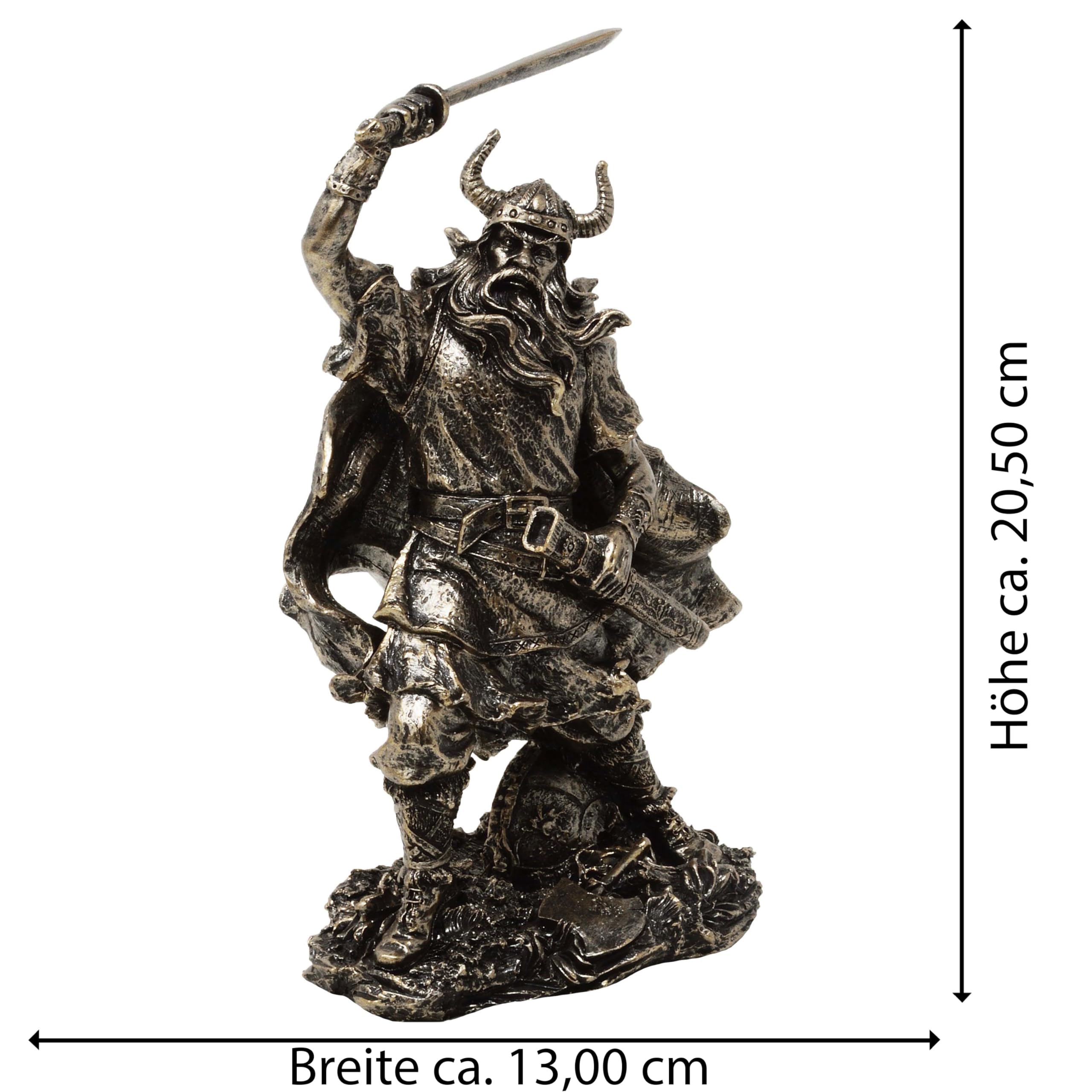 MystiCalls Figurine viking avec épée surélevée - Figurine Viking - Décoration de guerrier