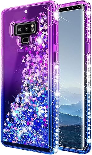 Miniatura 2 de Funda para Samsung Galaxy Note 9 con protector de pantalla (cobertura máxima, película de TPU flexible), soporte de anillocorrea de muñeca,