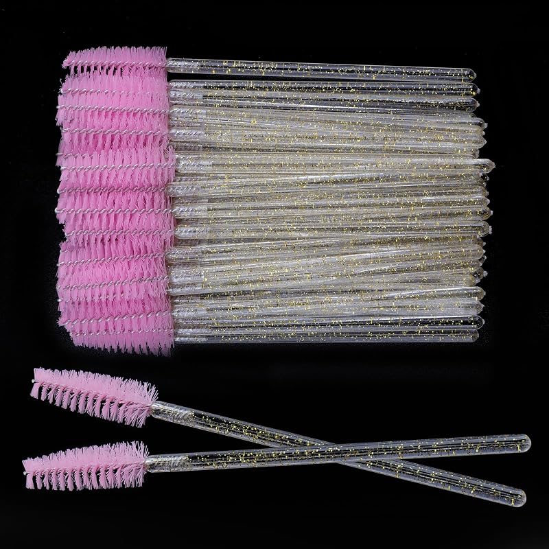 Escovinhas descartáveis para cílios e sobrancelhas myaokue-up White-Gold Pink, 300 unidades