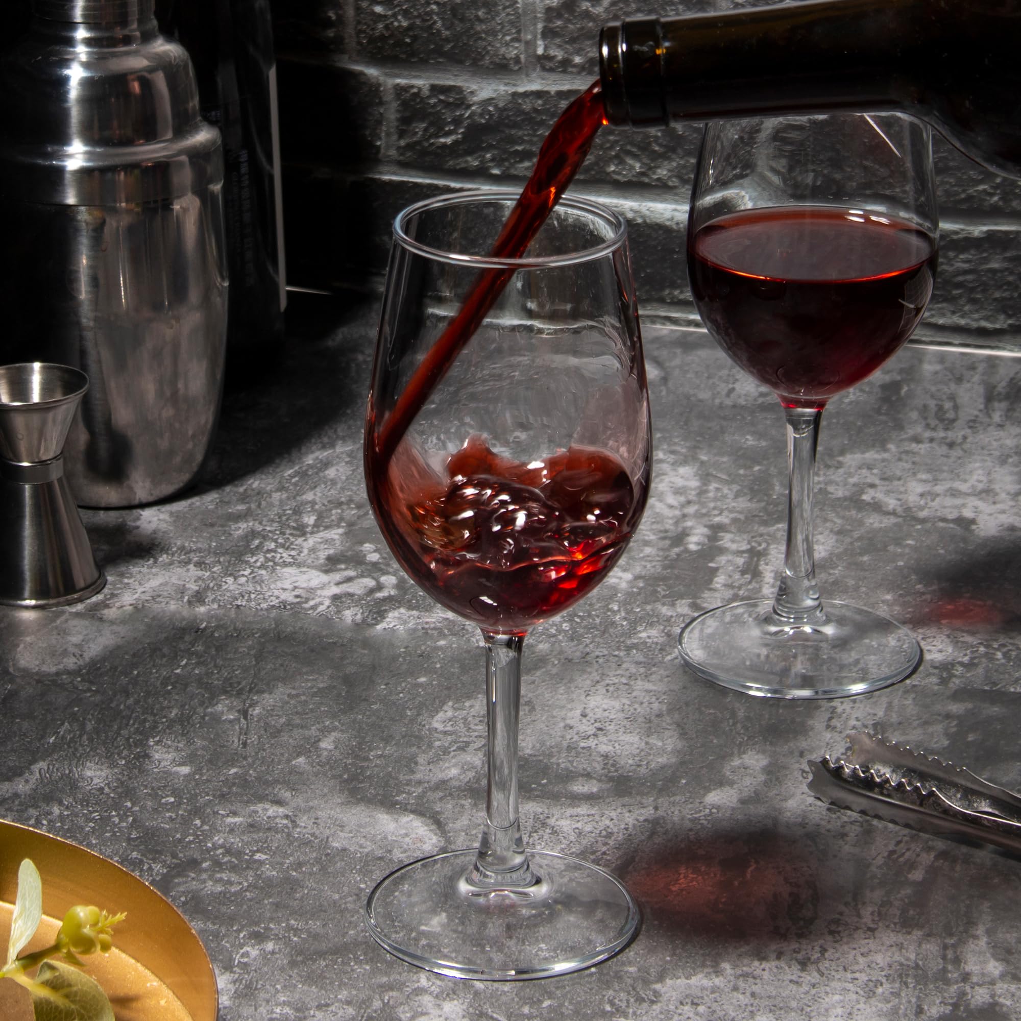Juego de 12 copas de vino rojo y blanco de 12 onzas, copas de vino de tallo transparente para degustación de vino, bodas, cumpleaños y hogar