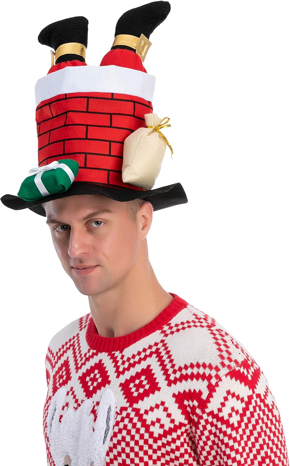 JOYIN Christmas Chimney Hat for Women Men, Funny for Cute and Festive Party Dress Up Celebrations, Decorations, Costume Accessories