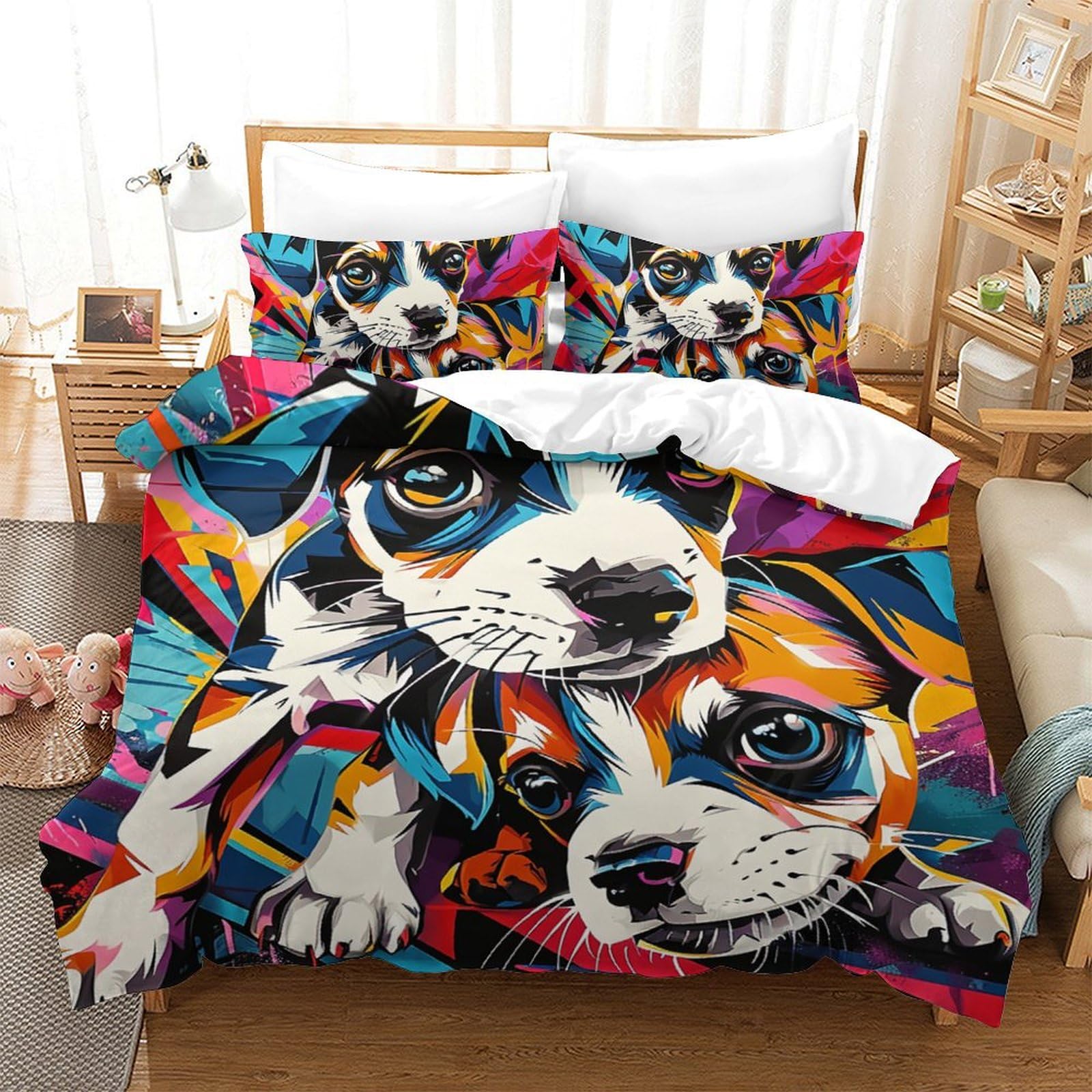 Parure de lit chien 3D idéale pour relooker la chambre ado double