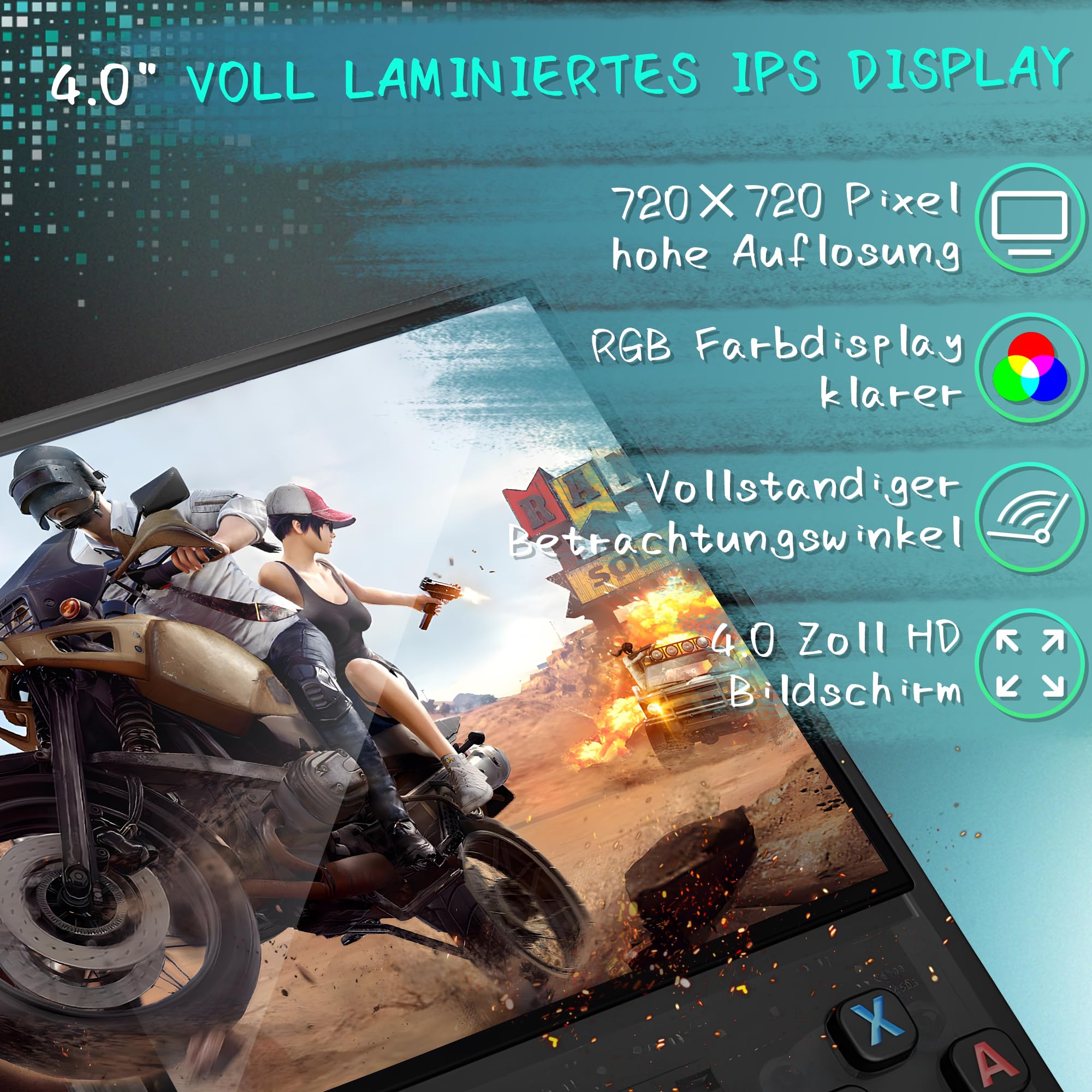 R36MAX Retro Handheld Spielkonsole, 256 G über 40.000 Spiele, 4-Zoll-IPS Retro Konsole, Linux-System, 4000-mAh-Akku, Unterstützt Mehrere Emulatoren,Tragbare Mini-Arcade(Schwarz)