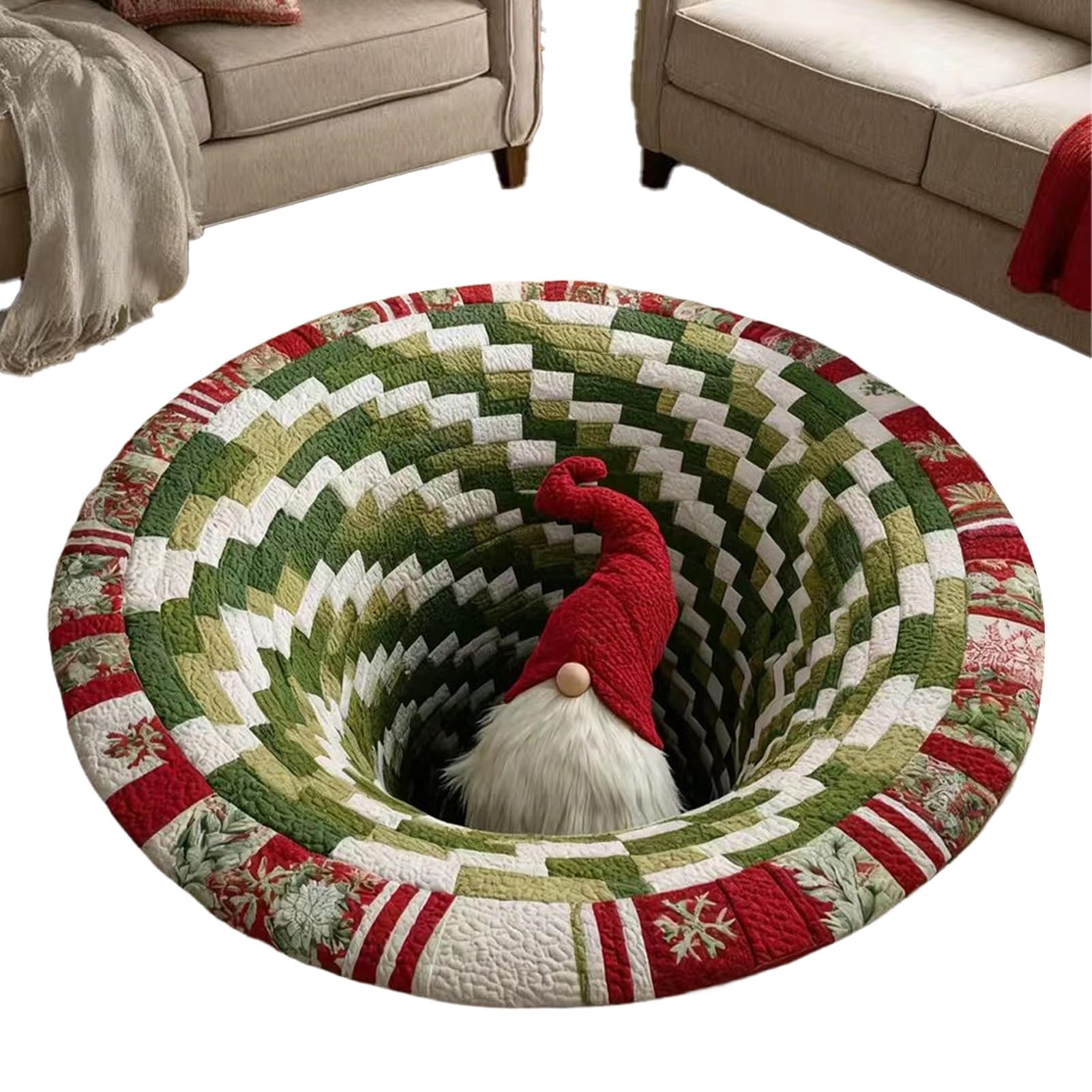 Paillasson de Noël avec illusion d'optique tapis antidérapant de 40x60cm pour entrée de maison