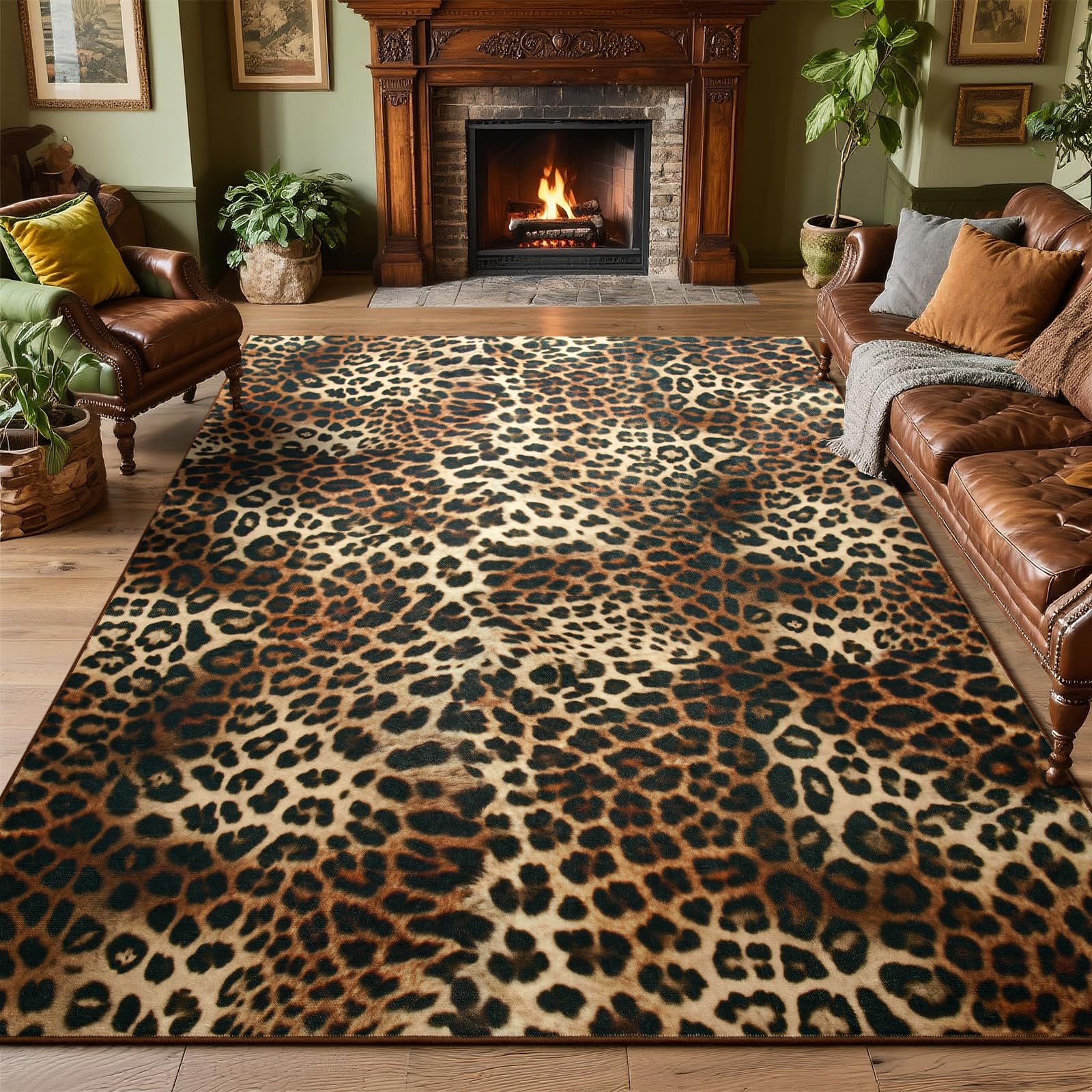Animal Print Area Rugs for a Layered Room in 2026 2 DweIke Leopard Rugs for Living Room 6x9 Cheetah Print Rug for Bedroom — product photo
