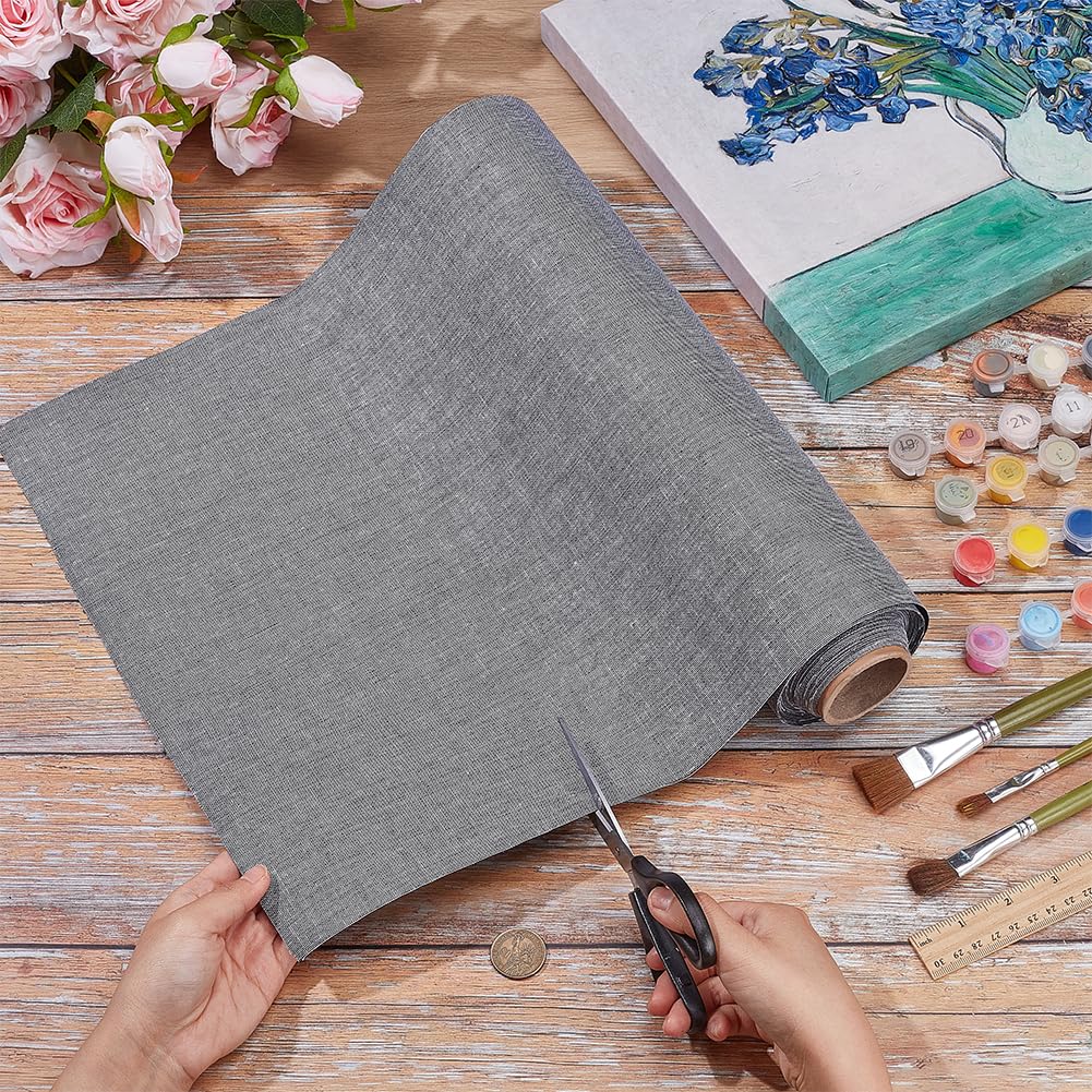 OLYCRAFT 10m Rollo de Lienzo de Algodón para Pintura Artística Rollo de Lienzo Negro 37cm Rollos de Lienzo para Pinturas de Gran Tamaño Fondo de Pintura para Artistas Acrílica Al Óleo SDK Murals Paint
