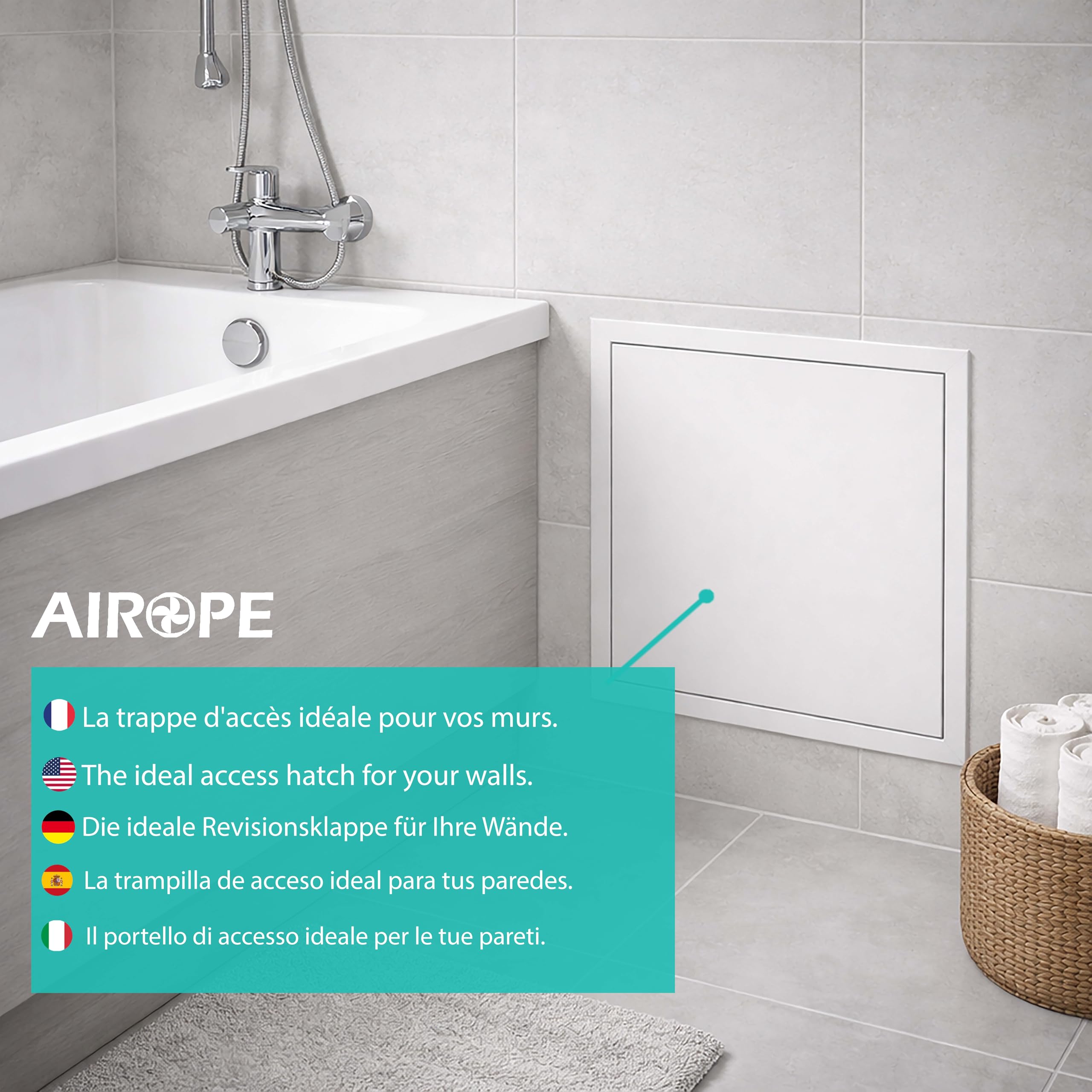 300x600 mm Trappe de Visite en Acier Blanc, Fermeture à Loquet Sécurisé, Spéciale Plafond et Mur, Ouverture Gauche/Droite, Panneau d’Accès Compteur d’Eau, Baignoire, Tuyaux - 5