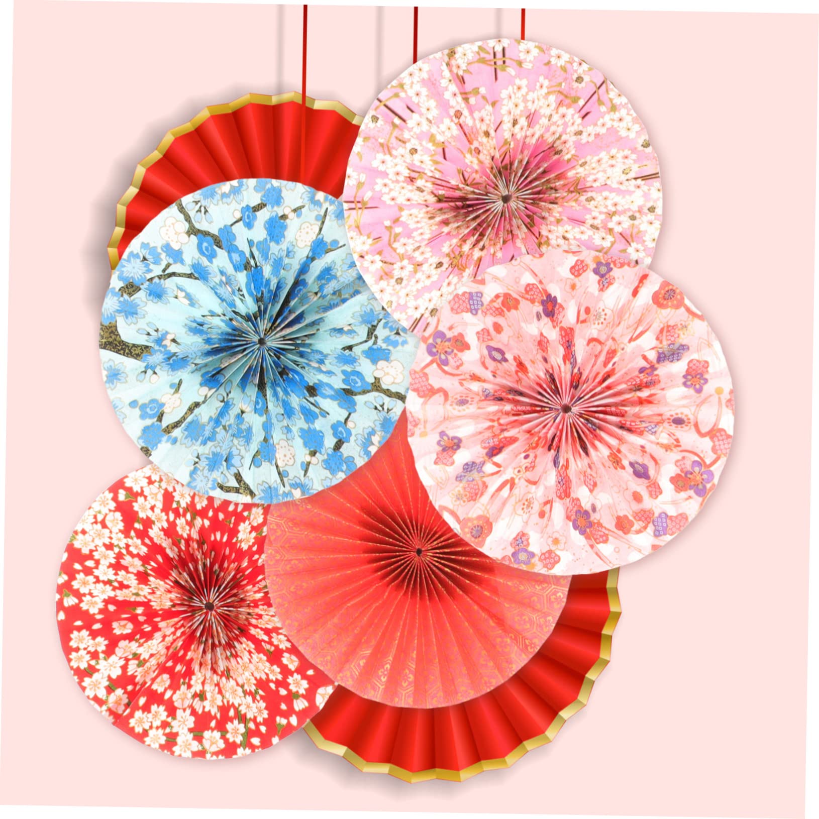 Alipis 30 Stück Japanischer Papierfächer Papierfächer Kunsthandwerk Hochzeit Party Hängedekoration Rotes Party Hängedekoration Papierfächer Partydekoration Rotes