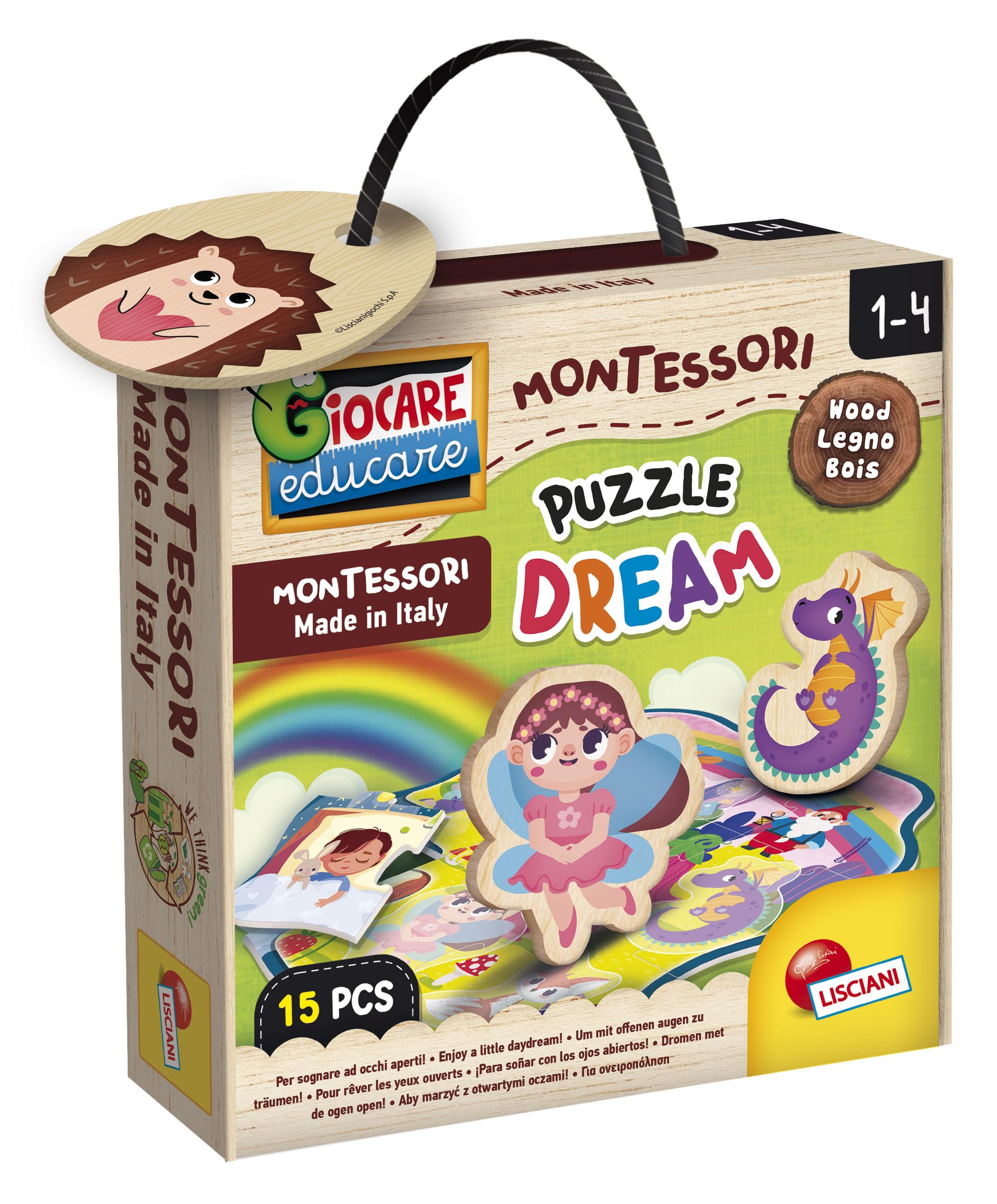 Lisciani Giochi - Montessori Wood Puzzle dream