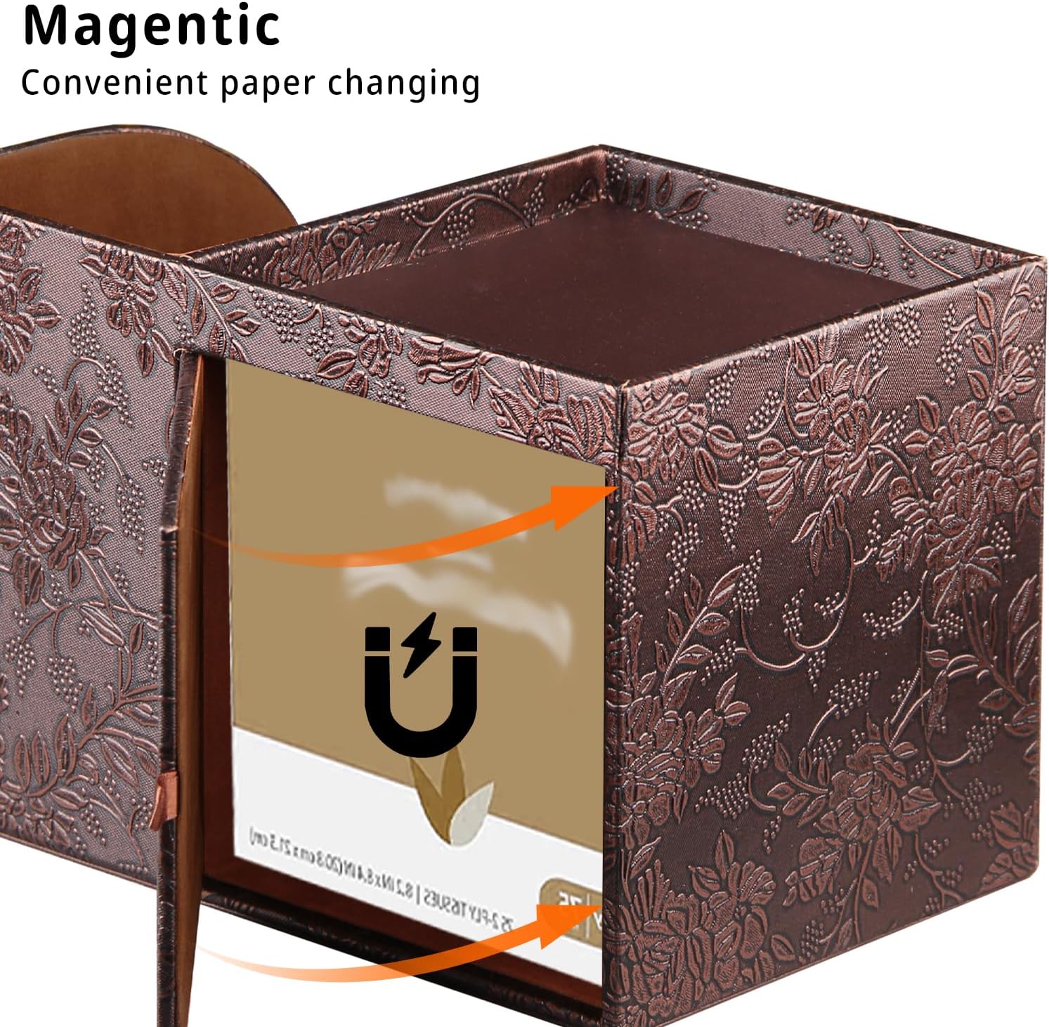 Leather Square Tissue Box Cover with Storage Tray,Cube Tissue Box Holder,Modern Facial Paper Organizer with Remote Control Holder for Bathroom,Vanity Countertop,End Table NightStand Home Office