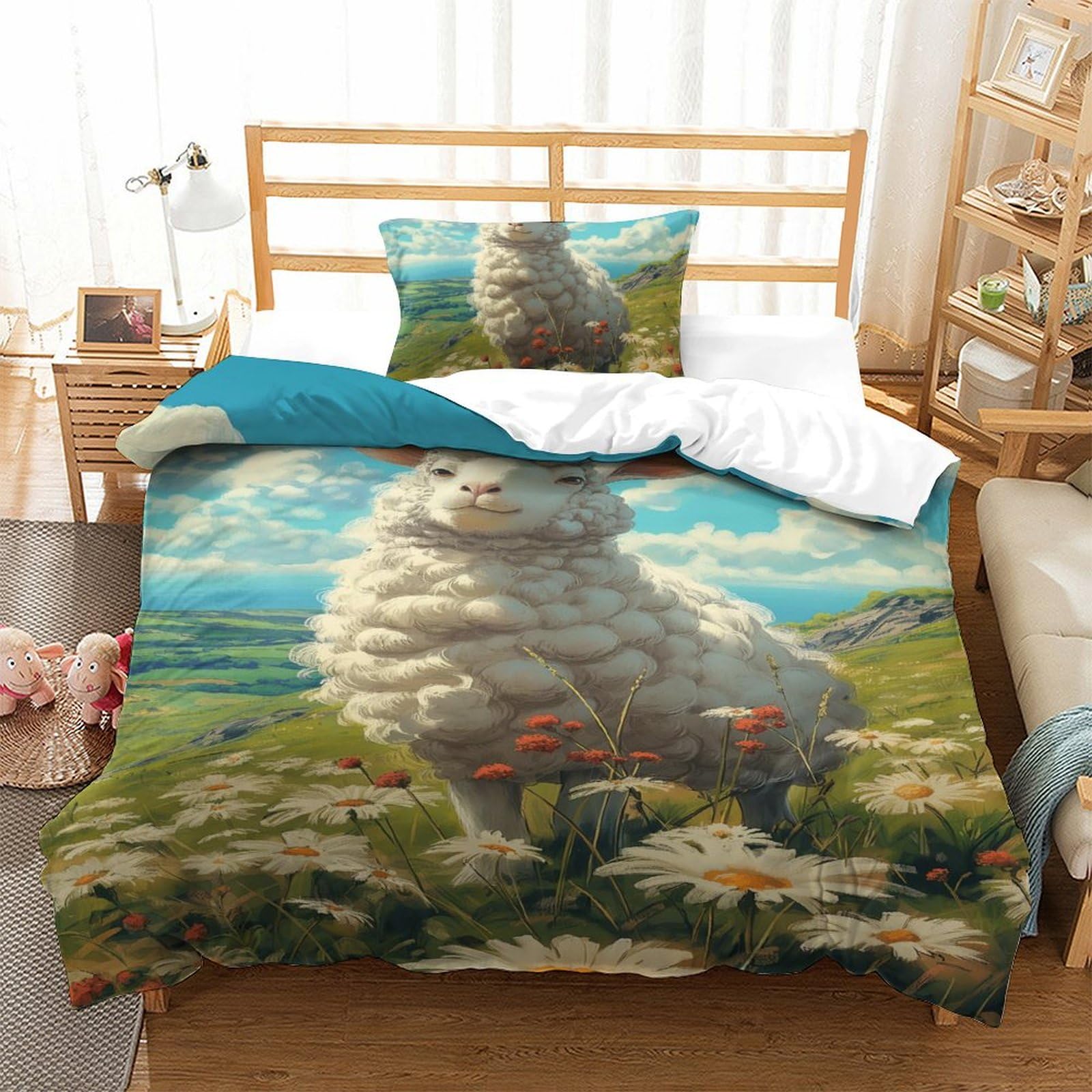 Housses de couettes 3 pièces moutons pour des nuits douces et sereines