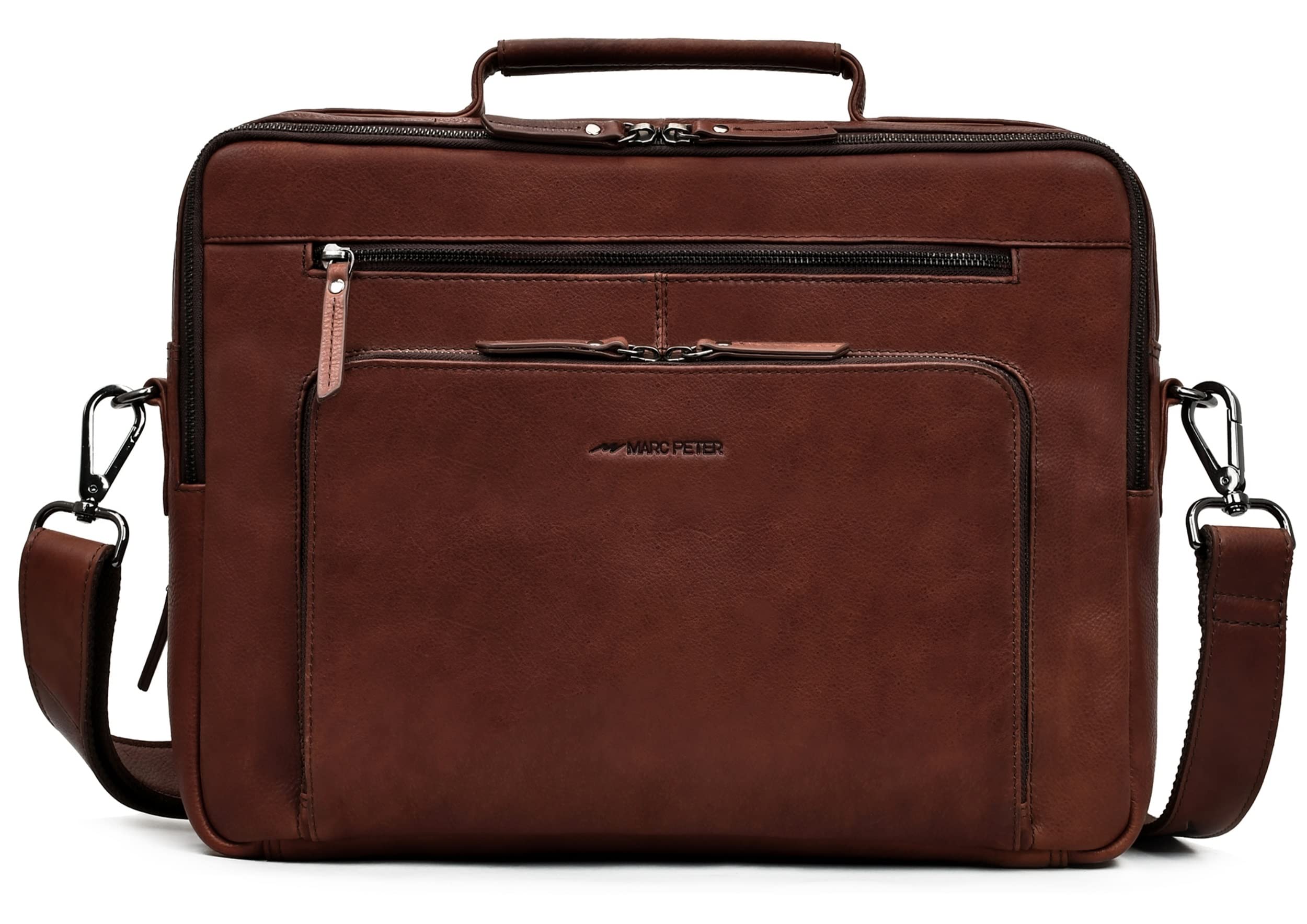 Marc PeterAuckland Real Leather Laptop Bag | Shoulder Bag for 15.6 inch Laptop | Briefcase for Notebook