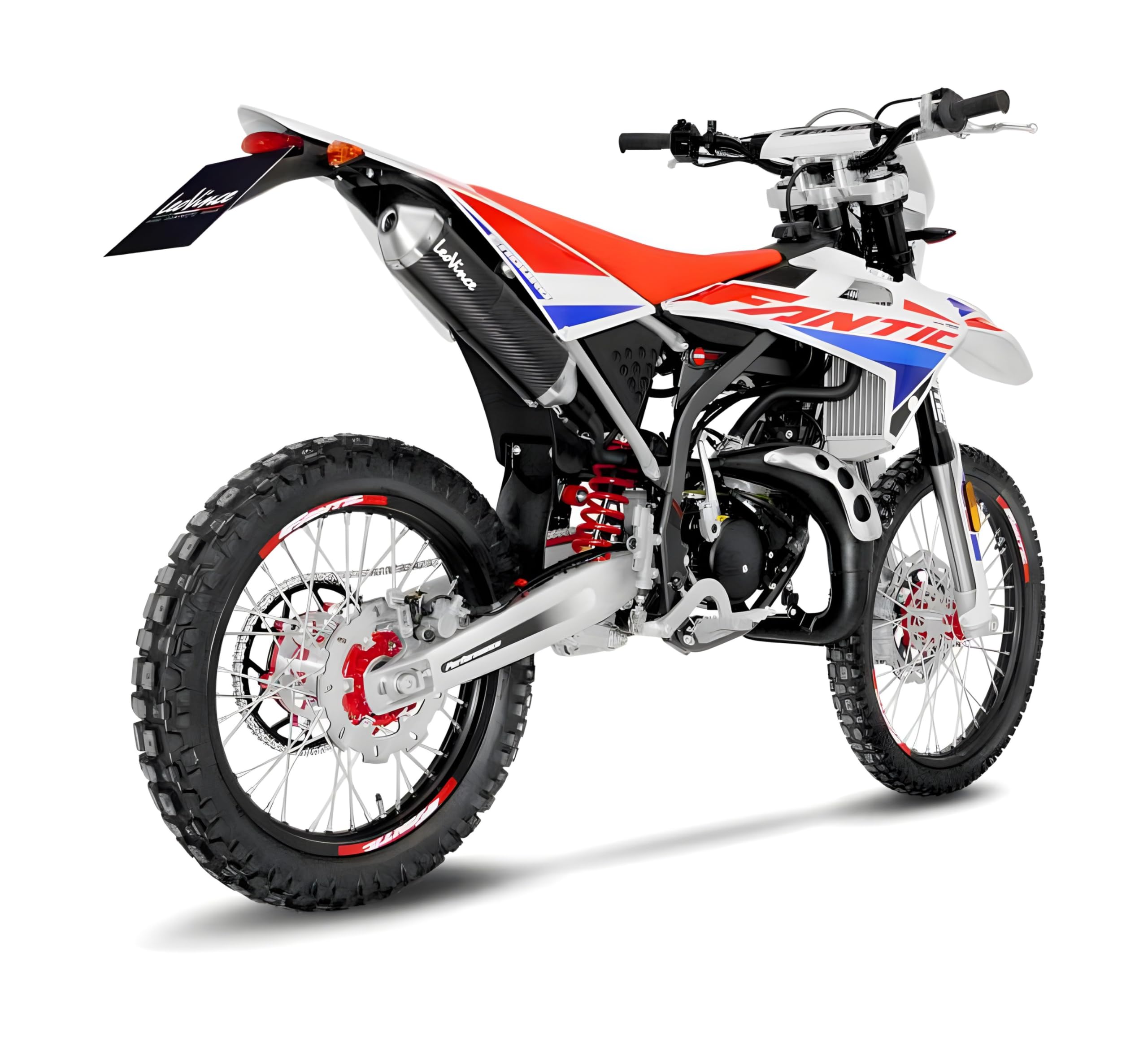 Endschalldämpfer/Auspuffanlage LeoVince SLIP-ON X-Fight, Carbon, Edelstahl Kappe, mit Zulassung für Fantic Enduro 50 / Motard 50 / Competition/Performance