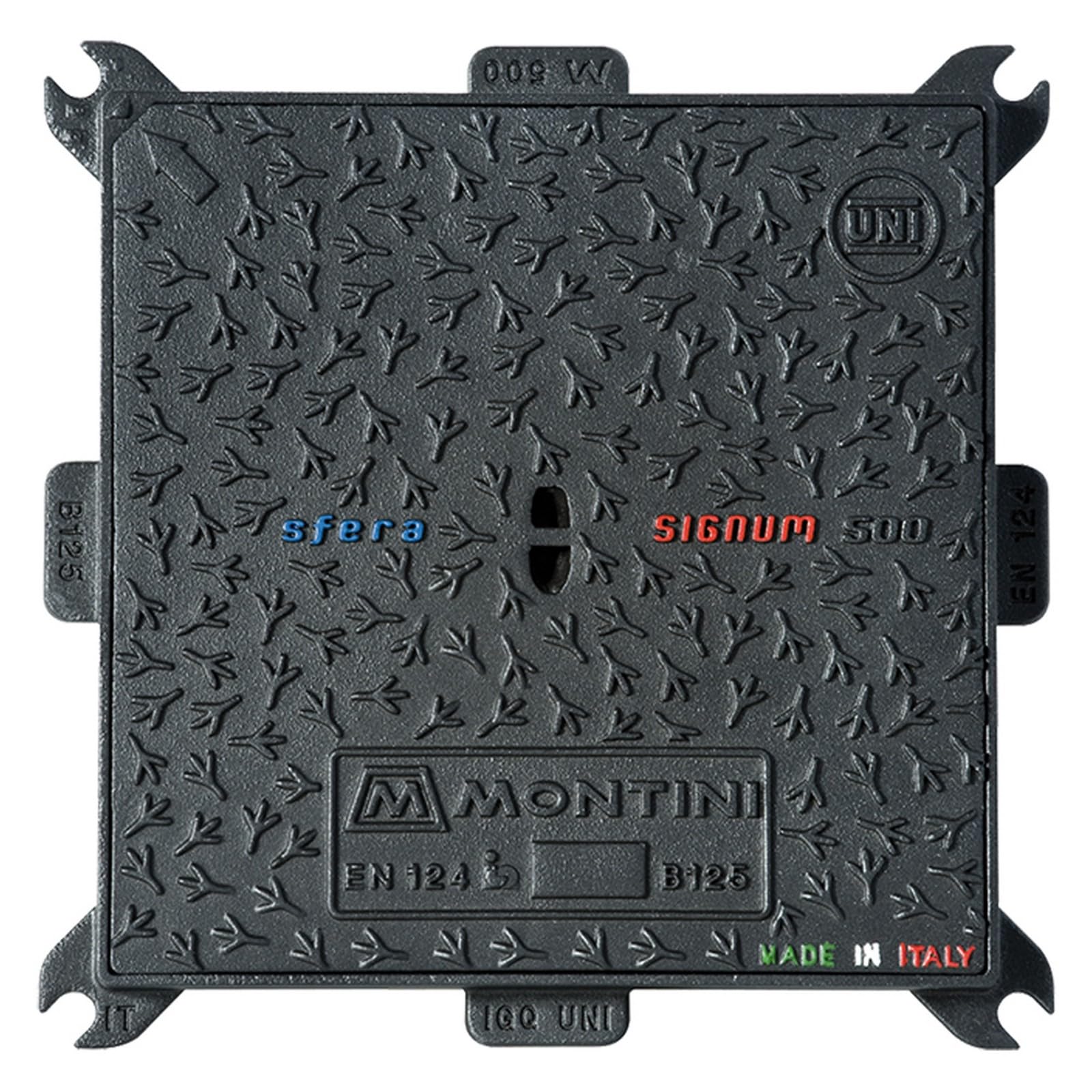 1PEZZO CHIUSINO IN GHISA B125 SIGNUM - 40 x 40 - Kg 11