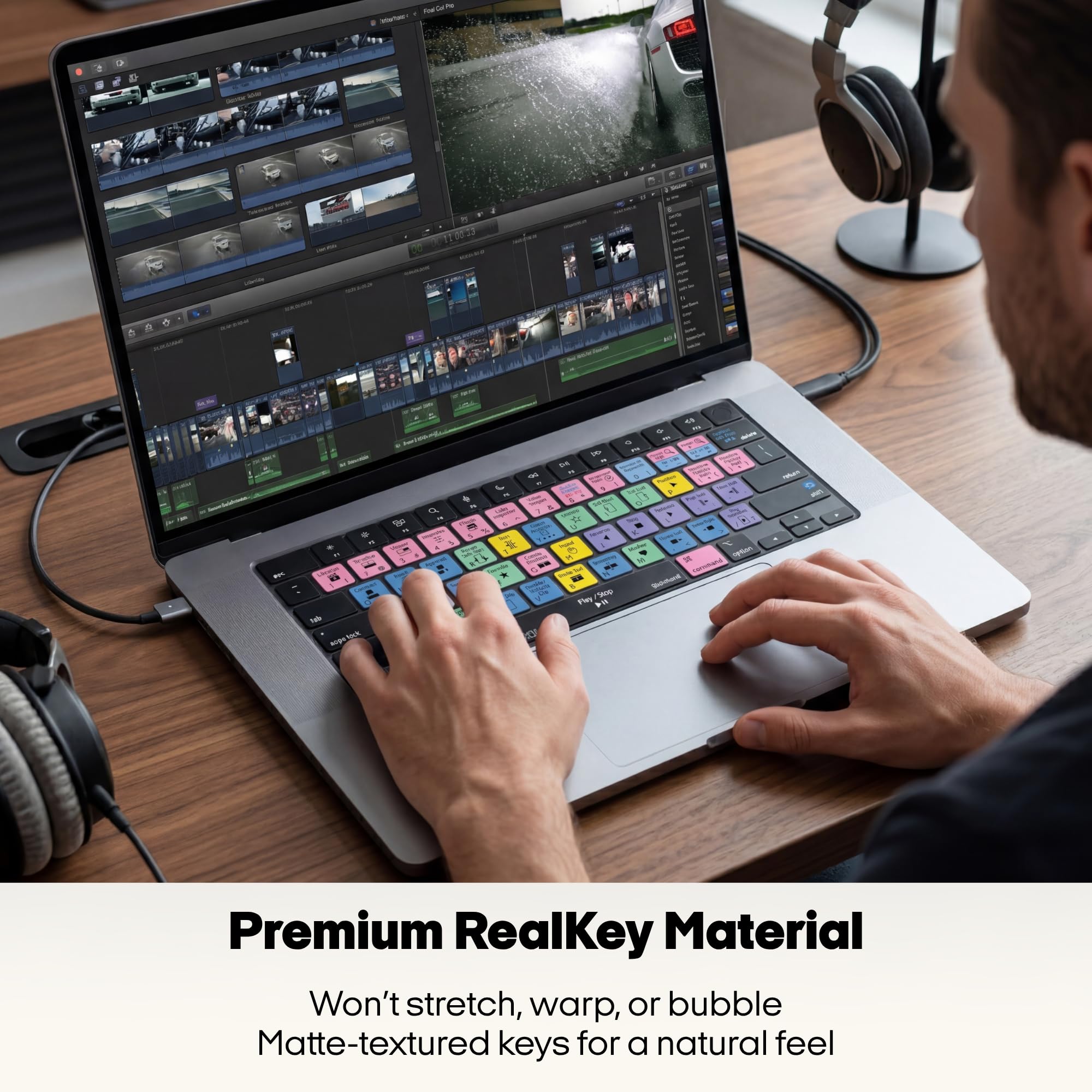 KB Covers Final Cut Pro - Cover per tastiera compatibile con MacBook Pro - 14" e 16" - (2021+) e MacBook Air con chip M2 - 13" e 15" - (2022+)