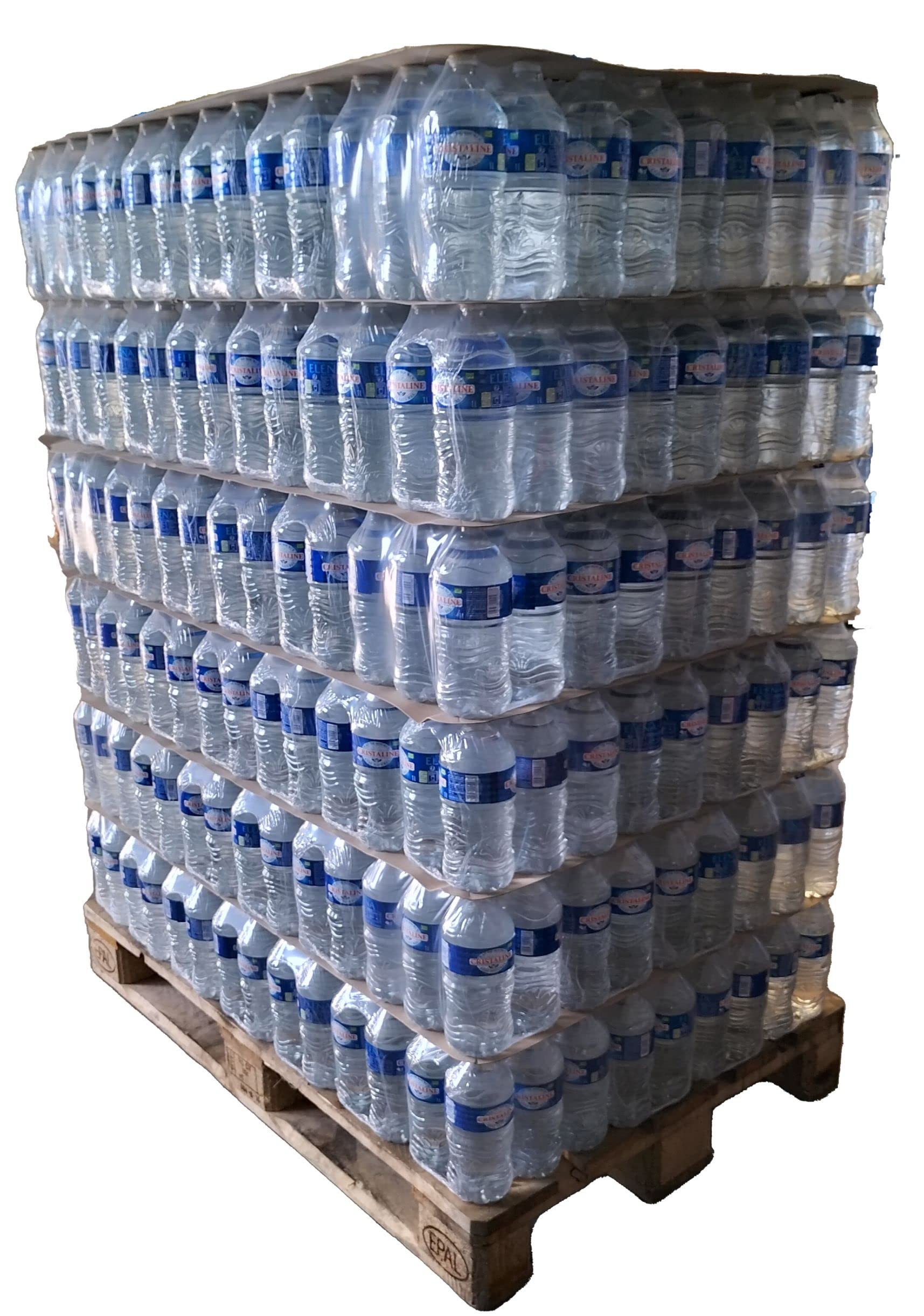 Palette eau Cristalline 126 * 6 bouteilles-1L Cristaline - IDEAL Chantiers BTP