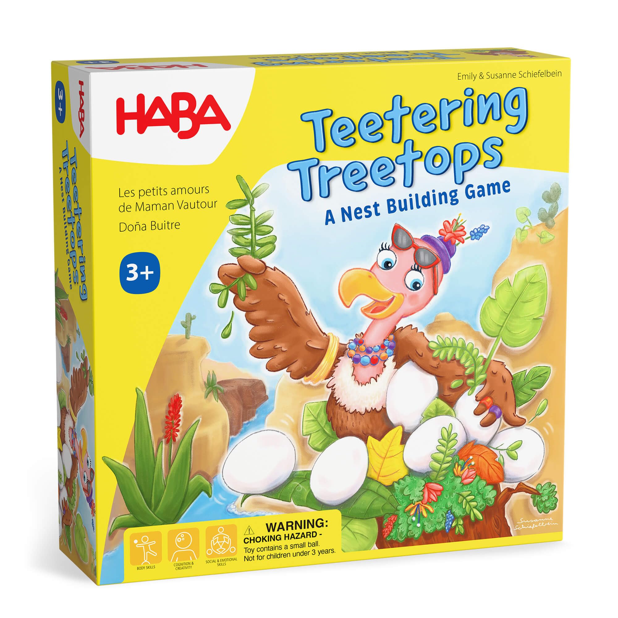 HABA Teetering Treetops Stacking Game: Perfect Dexterity Board Game for Kids Ages 3 and up, Engaging Bird-Themed Board Games for Family Night