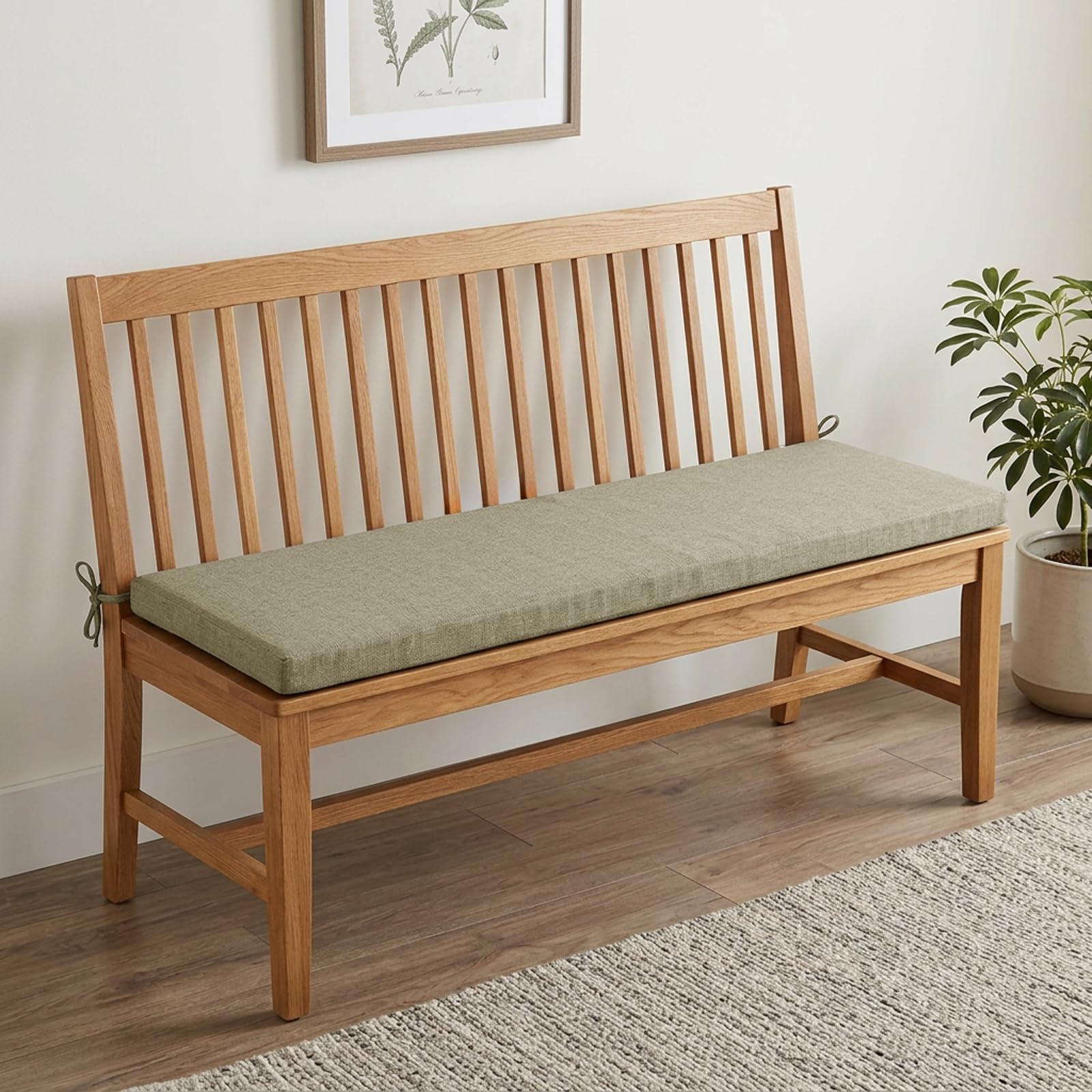 AZMAHT Bench Cushion For Indoor Outdoor Spaces, Linen Fabric, Supportive Foam Core, Non Slip Bottom, Removable Zipped Cover, Washable And Easy Care,N04,40x40x3cm