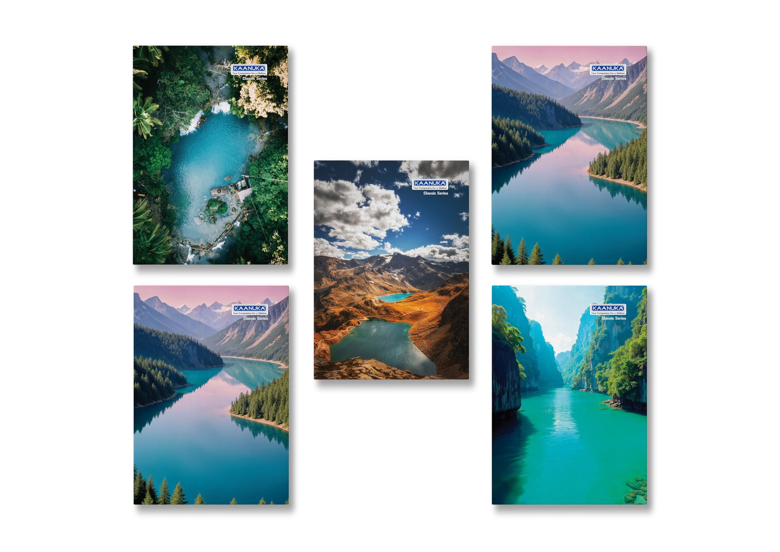 KAANUKA Classic Series Long Size Notebook - 240 Pages, Ruled, A4-29.7cm X 21.0cm, Pack Of 5 Notebooks, Long Size Rule Notebooks for School and College Students