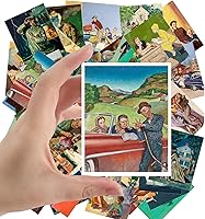 Vista 5 de Calcomanías grandes (24 piezas de 2.5 x 3.5 pulgadas) Retratos de niños victorianos, pintura de museo antiguo, póster retro reimpresión