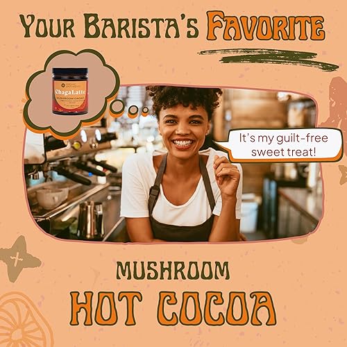 Miniatura 4 de ChagaLatte - Mezcla de bebidas de cacao y champiñones  Suplemento Chaga superalimento helado y cacao caliente  Impulso de energía con adaptógenos