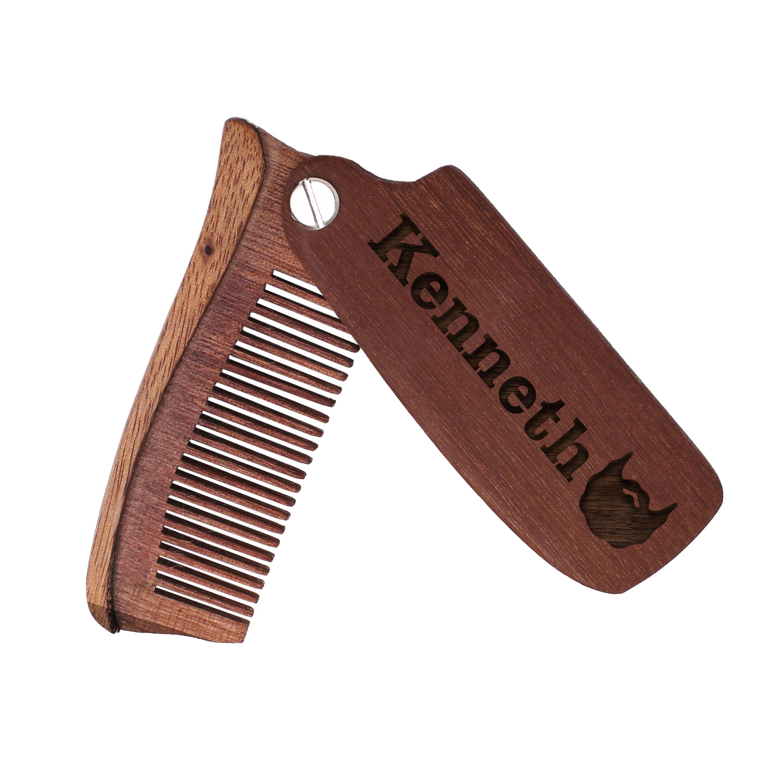 Custom Personalized Wood Grooming Mustache Folding Beard Comb