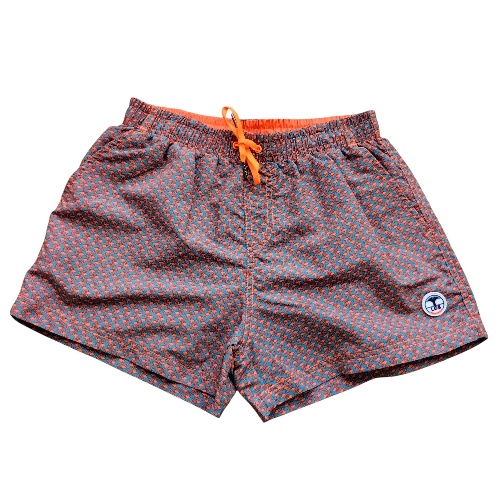 Short de Bain Homme Motif Flamants Bleu Navy | Maillot de Bain Plage & Piscine Séchage Rapide | Doublure Filet, Infroissable