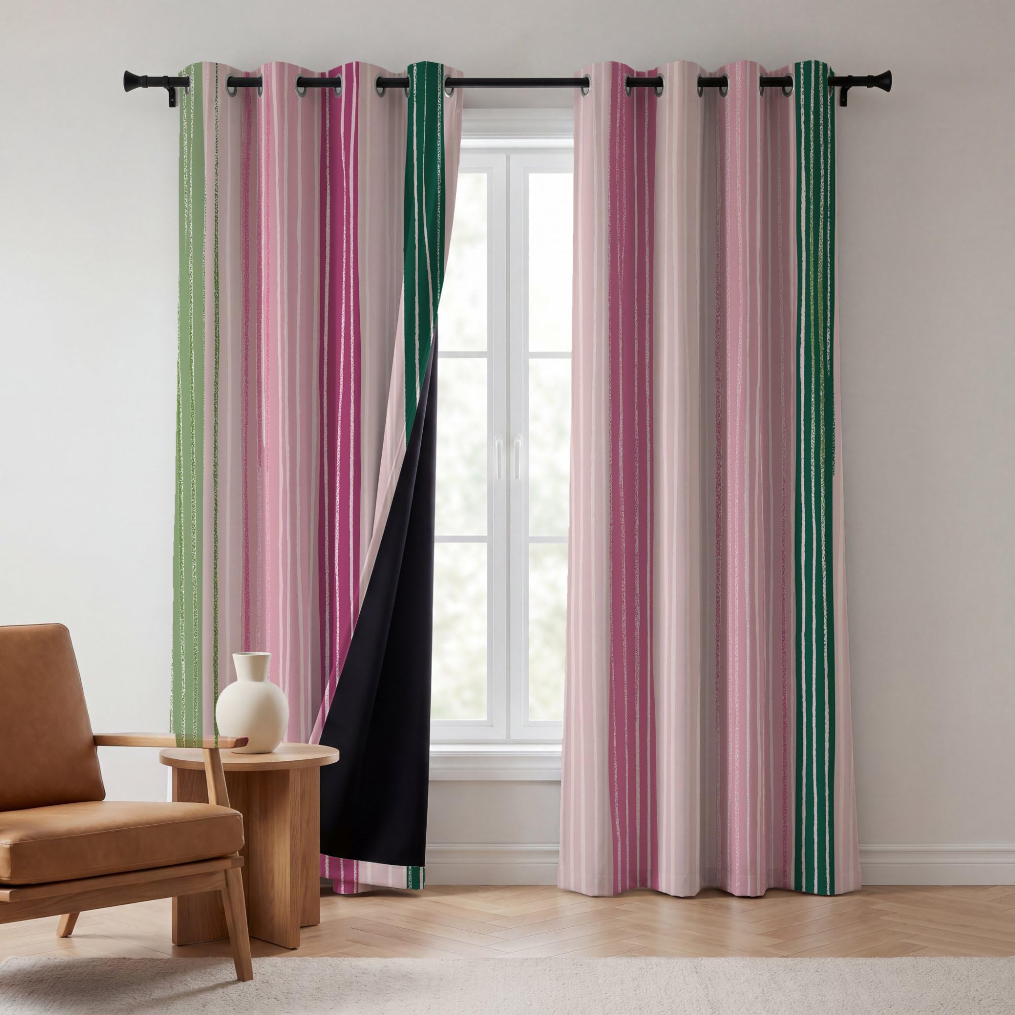 Zasłony zaciemniające z nadrukiem nowoczesny minimalistyczny, 140 L x 245H