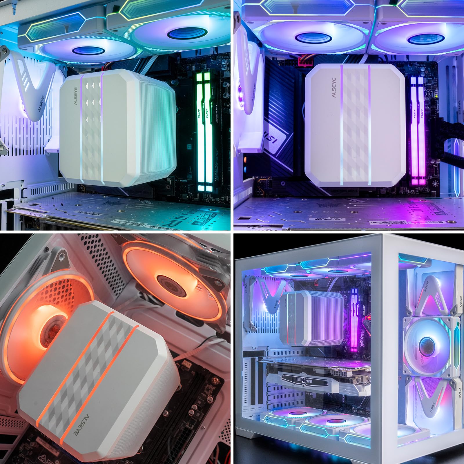 ALSEYE クロス型 PC用ファン ホワイト Amazon.co.jp: ALSEYE M90 CPUクーラー 隠しファンデザイン デュアル