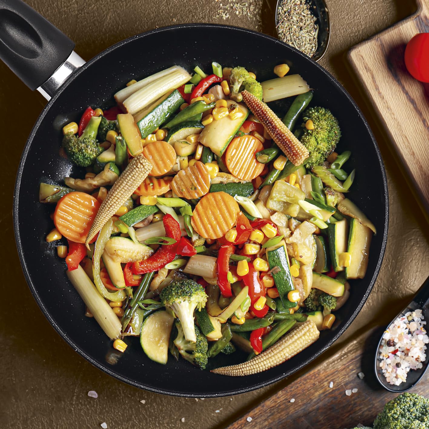 PROFESSIONAL Poêle à Frire, Acier Au Carbone, 28 Cm, Induction, Résistant Au Four