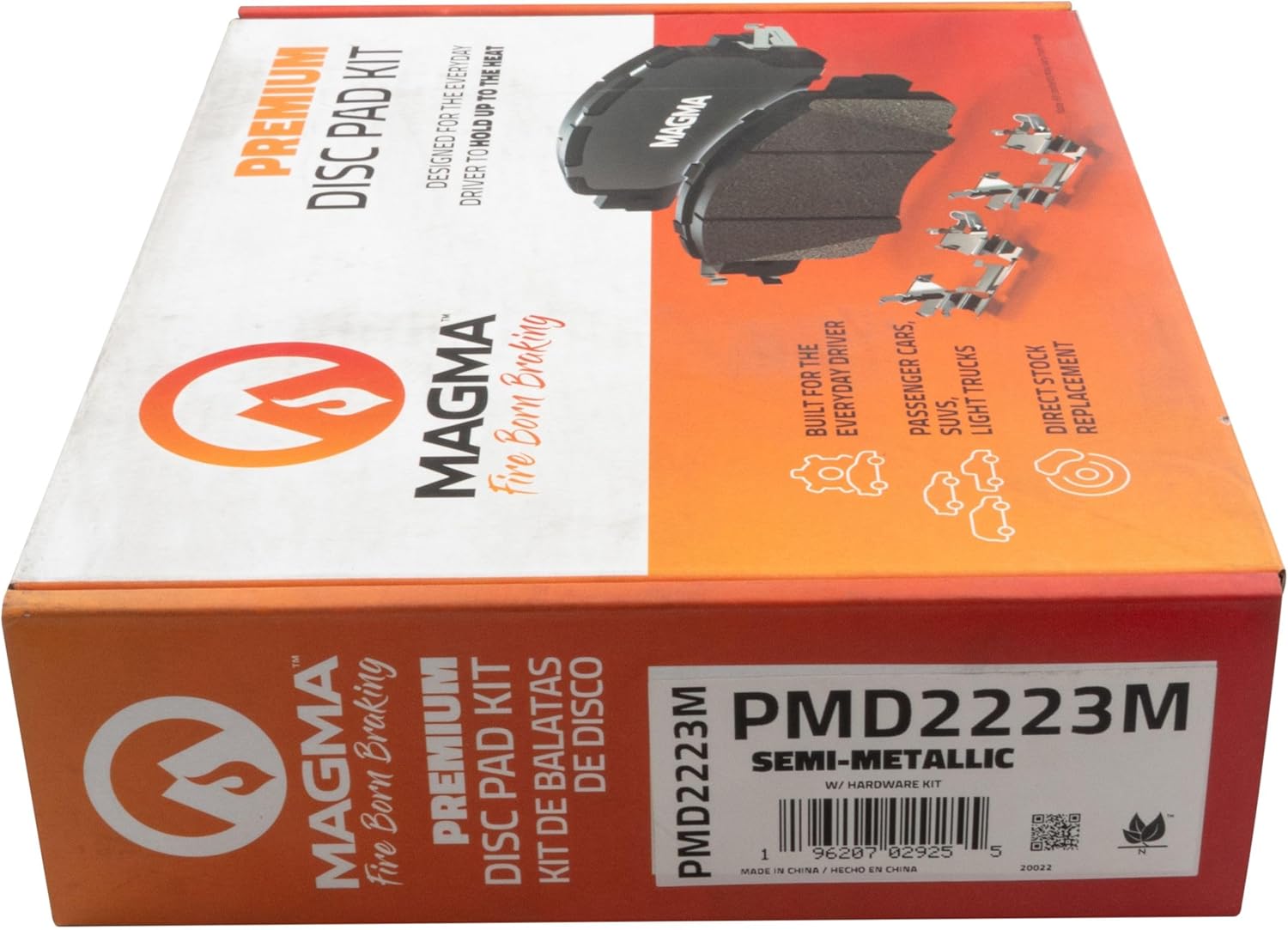 MAGMA Premium PMD2223M Semi-Metallic Brake Pads, Front
