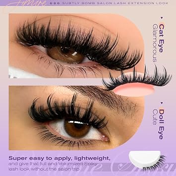 Manga Cluster Lashes 150D Spiky Individual Eyelashes with Bottom Lashes 12-18MM Long Fairy Lash Clusters 264Pcs Wispy Lashes Individual Cluster DIY at Home by JIMIRE