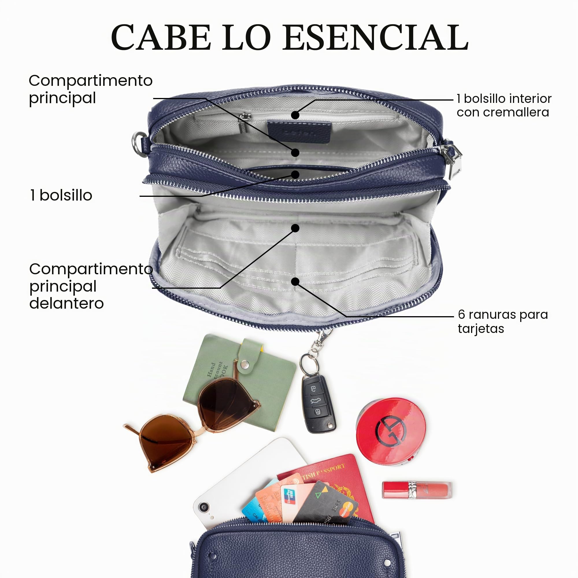 befen Bolso cruzado de piel auténtica para mujer, con bloqueo RFID, bolsa de hombro pequeña para mujer, bolsos de mano con ranuras para tarjetas