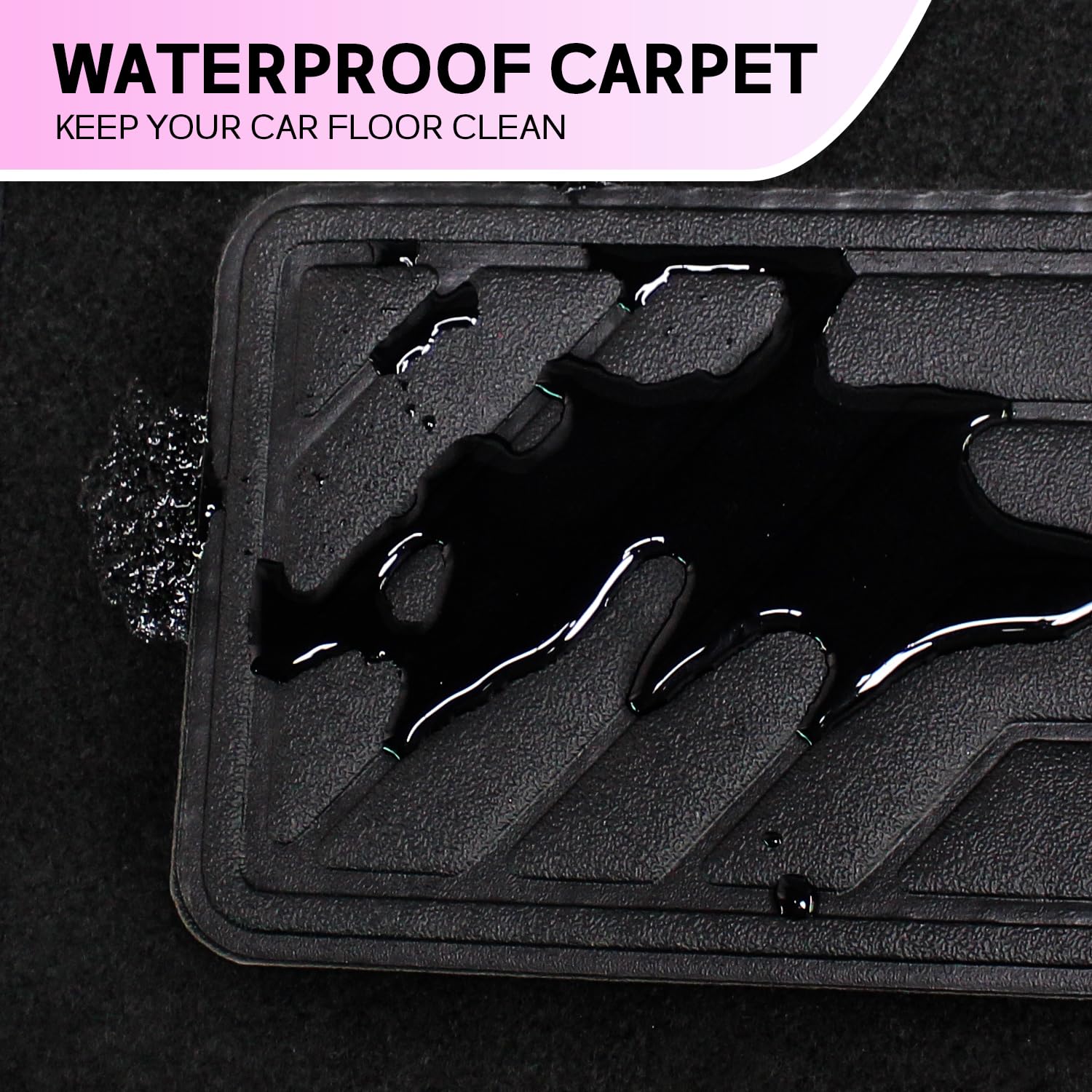 Crystal Bling Diamond Car Floor Mats Shining Rhinestone Carpet Sparkly Glitter with Anti-Slip PVC Heel Pad Waterproof Universal — view 3