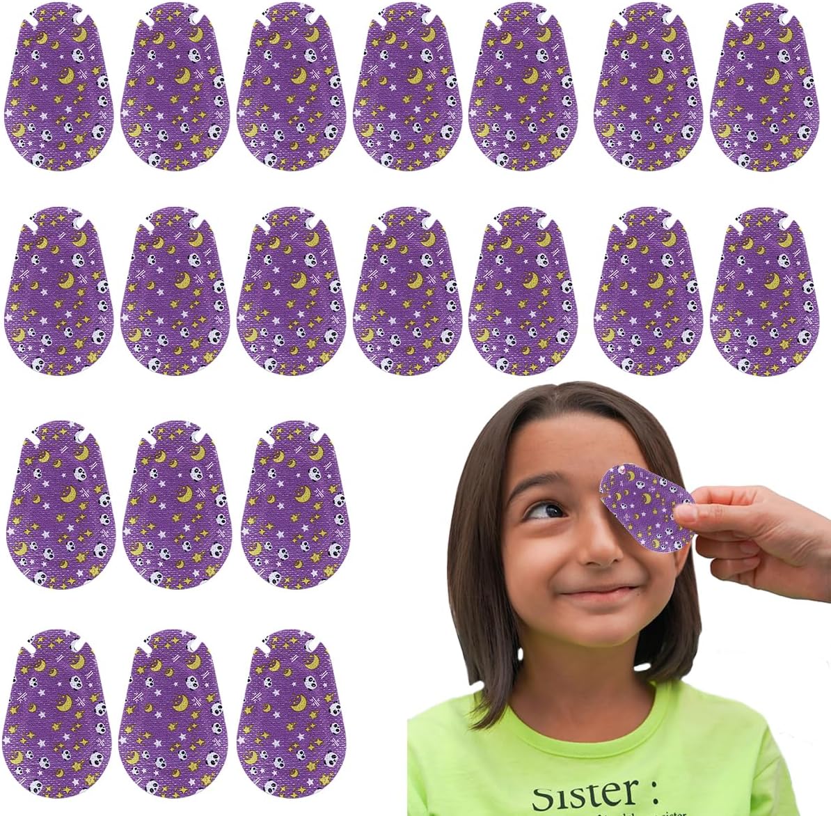 MAYCREATE® 20pcs Kids Eye Cover, Breathable Cotton Eye Patch for After Surgery, Non-woven Fabric Adhesive Single Eye Cover for Eyesight Correction