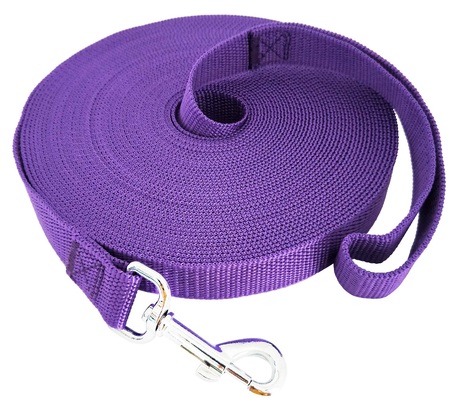 SALO Durable Nylon Training Dog Leash for Small Medium Large Dogs, 1 Inch Wide, 20ft 30ft 40ft 50ft Long Leash Dog/Puppy Lead for Obedience Recall Training, Camping, or Backyard (50 Foot, Purple)