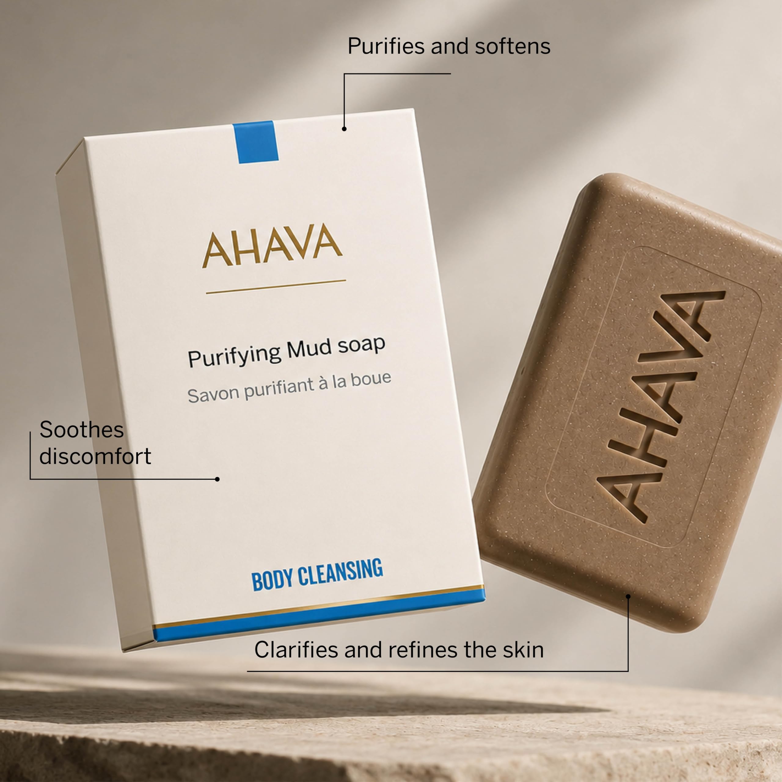 Ahava Deadsea Mud Purifying Mud Soap, 1 opakowanie (1 x 100 g)
