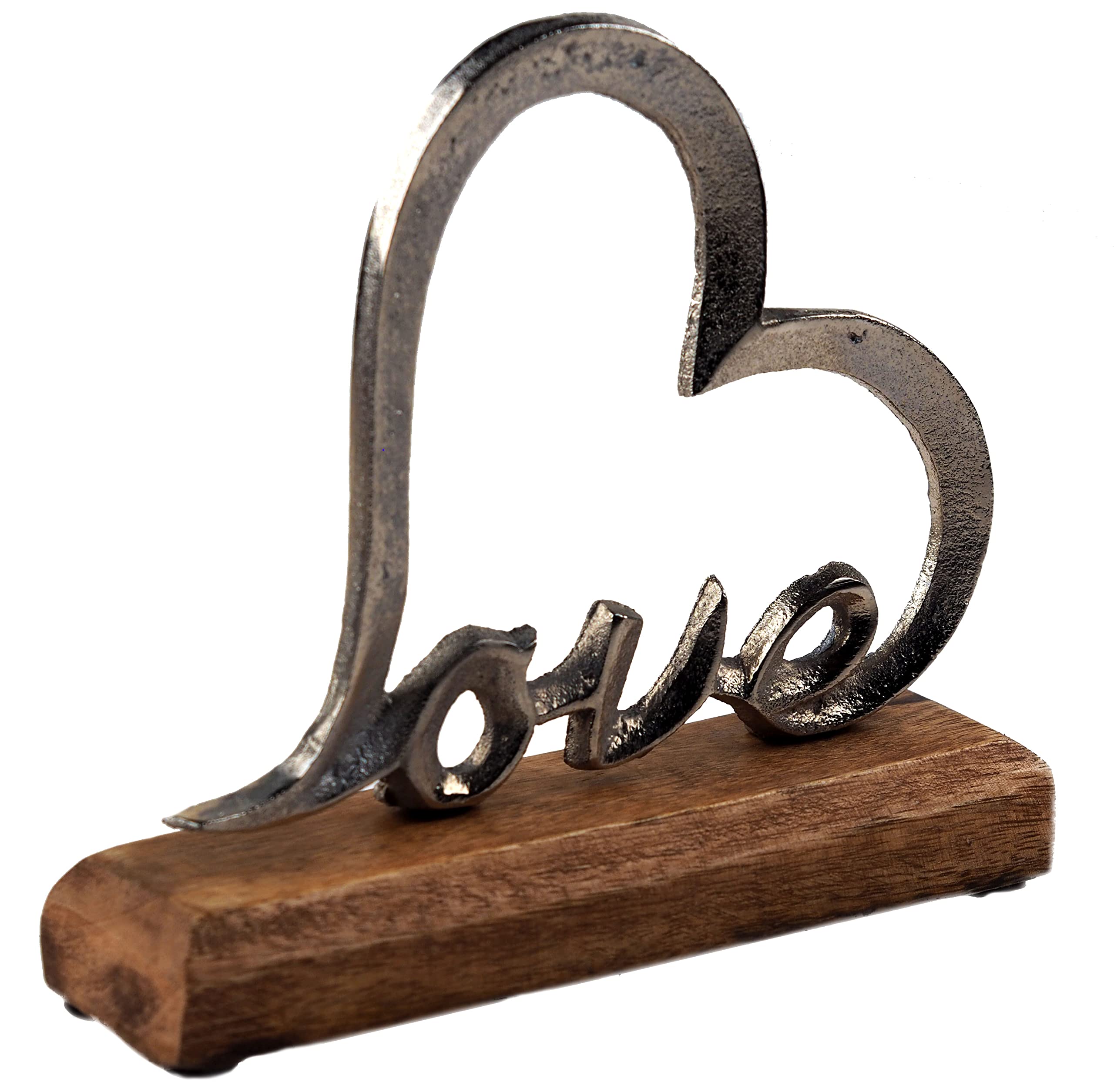 SiL Interiors Love Ornament Word On 17cm Wooden Base - Wedding Or Home Gift